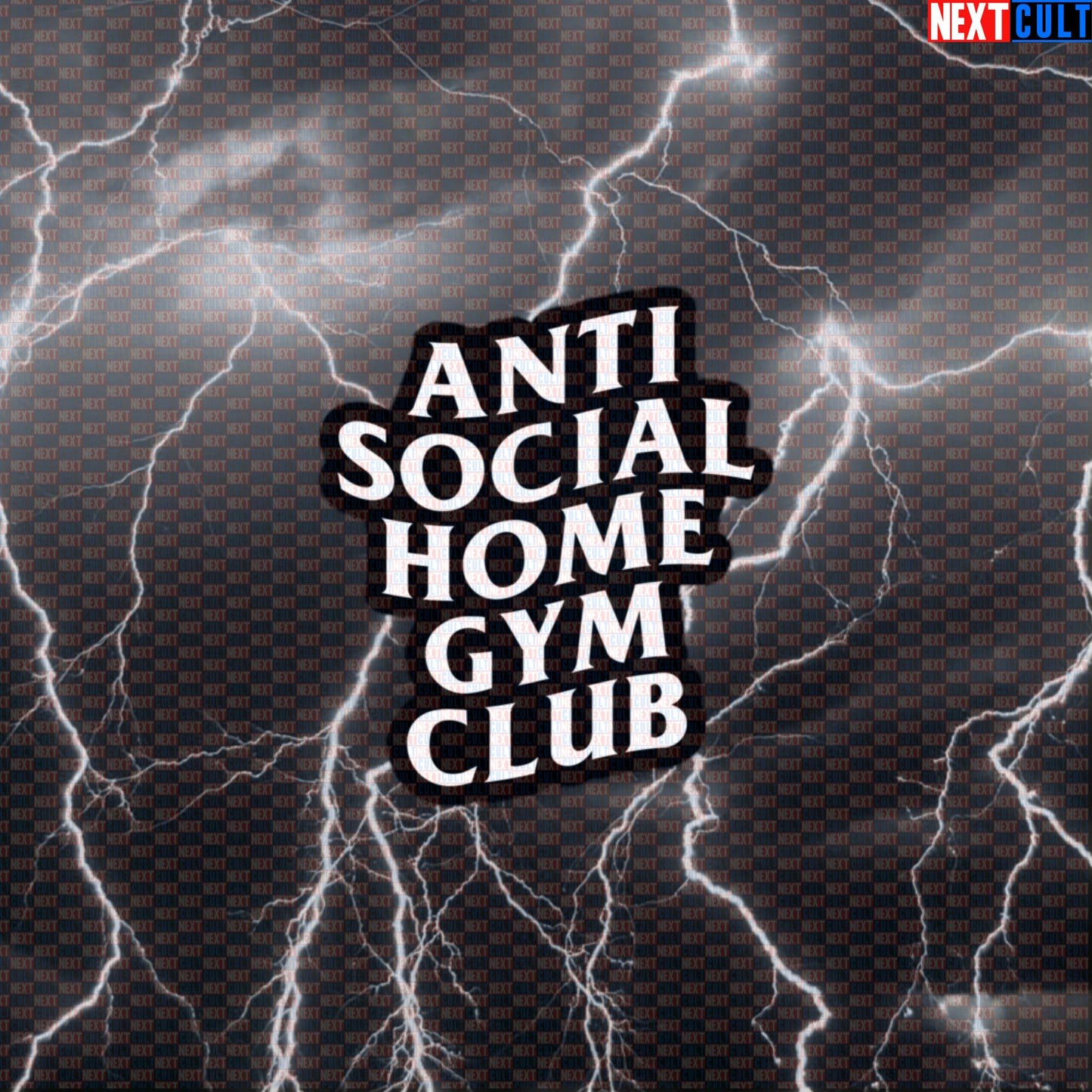 Anti Social Home Gym Club Funny Gym Sticker Decal for Water Bottles Garage Gym Equipment and Laptops Default Title Stickers Next Cult Brand