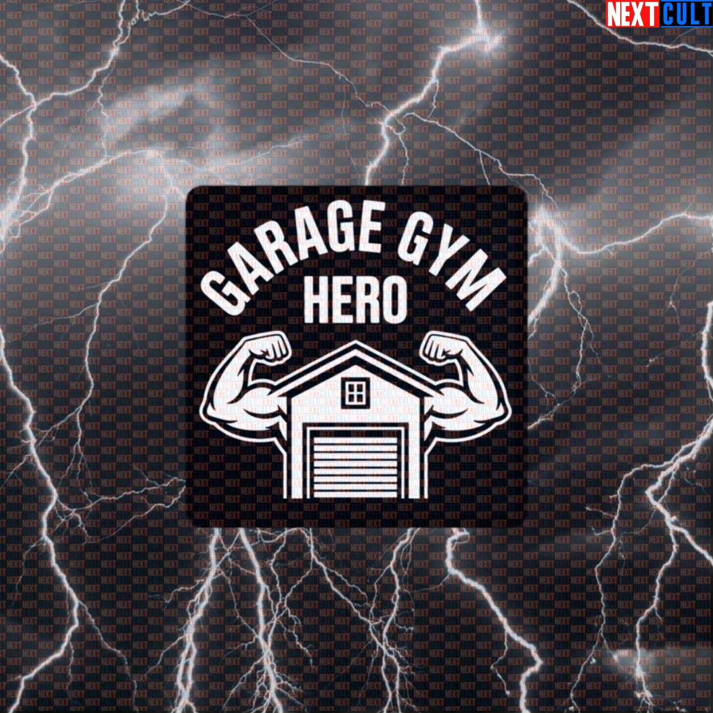 Garage Gym Hero Funny Gym Sticker Decal for Home Gym Equipment Water Bottles Laptops Workout Gear Default Title Fitness Gym Home Gym Workout Next Cult Brand