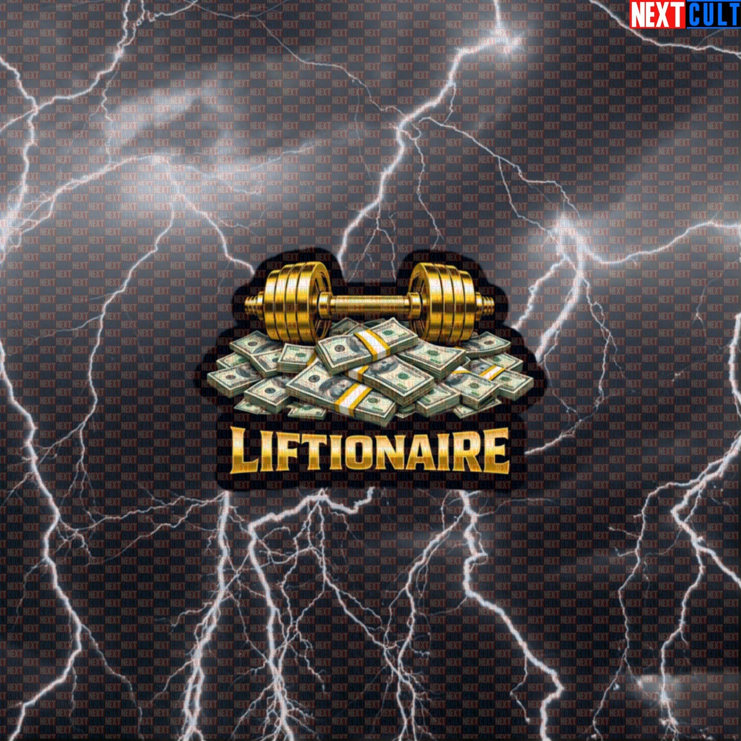Liftionaire Funny Gym Sticker Money Barbell Meme Workout Sticker Bodybuilding Powerlifting Fitness Decal Default Title Stickers Next Cult Brand