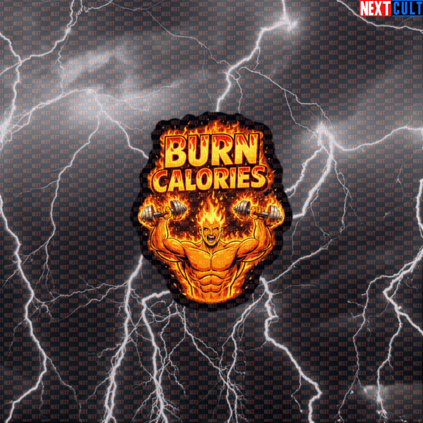 Burn Calories Human Torch Fantastic 4 Funny Gym Sticker Superhero Workout Sticker Bodybuilding Fitness Decal Default Title Bodybuilding Cardio Fantastic 4 Films Fitness Gym Superheroes Workout Next Cult Brand