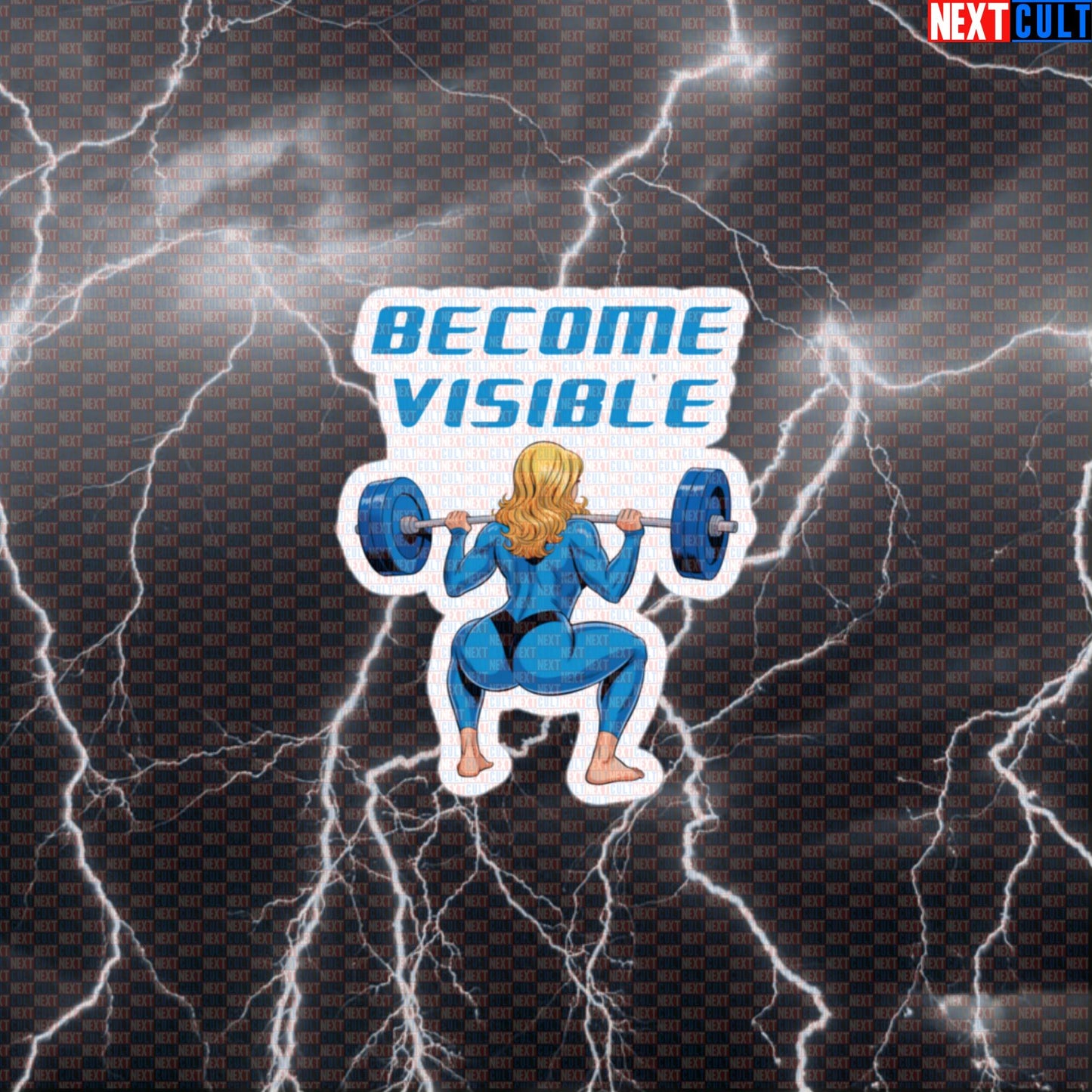 Become Visible Funny Gym Sticker Decal for Water Bottles Laptops Gym Gear Fantastic 4 Fans Default Title Bodybuilding Fantastic 4 Films Fitness Gym Leg Day Powerlifting Superheroes Workout Next Cult Brand