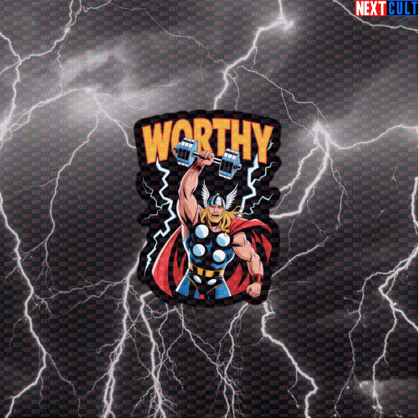 Worthy Gym Hero Thor Funny Gym Sticker Decal for Water Bottles Laptops Gym Gear Comic Strength Fans Default Title Stickers Next Cult Brand