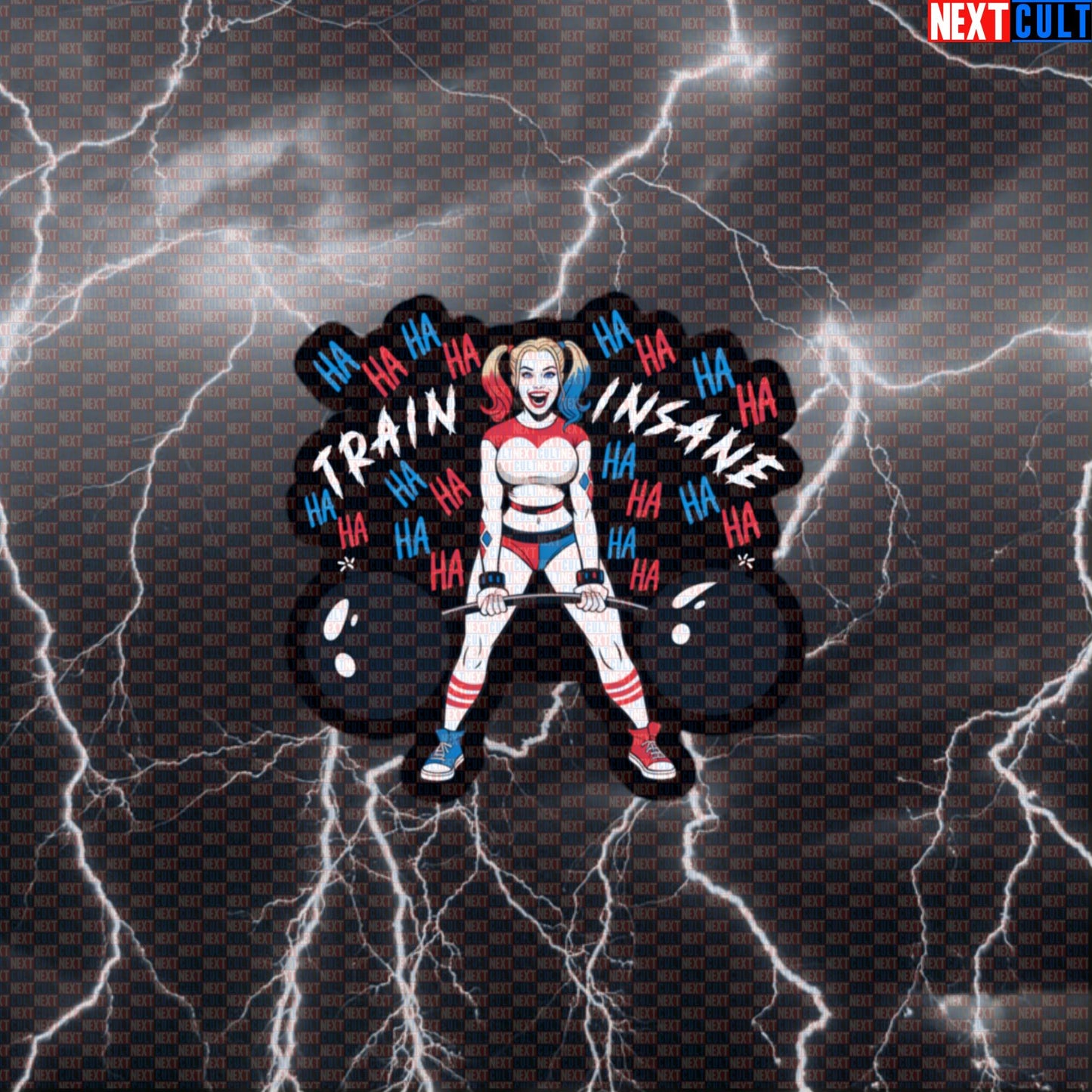 Train Insane Harley Quinn Funny Gym Sticker Decal for Water Bottles Laptops Gym Gear Workout Fans Default Title Bodybuilding Films Fitness Gym Harley Quinn Leg Day Powerlifting Superheroes Workout Next Cult Brand