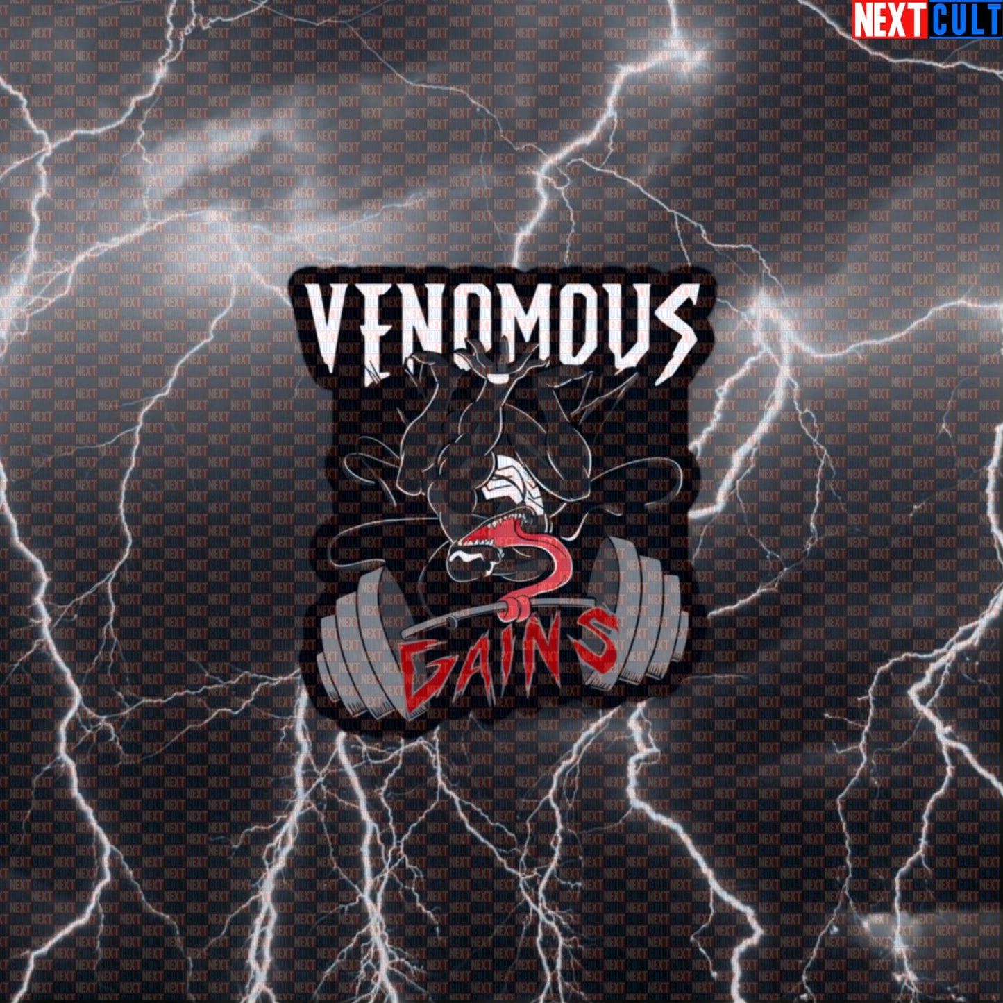 Venomous Gains Funny Gym Sticker Decal for Water Bottles Laptops Gym Gear Bodybuilding Comic Workout Sticker Default Title Bodybuilding Films Fitness Gym Powerlifting Superheroes Venom Workout Next Cult Brand