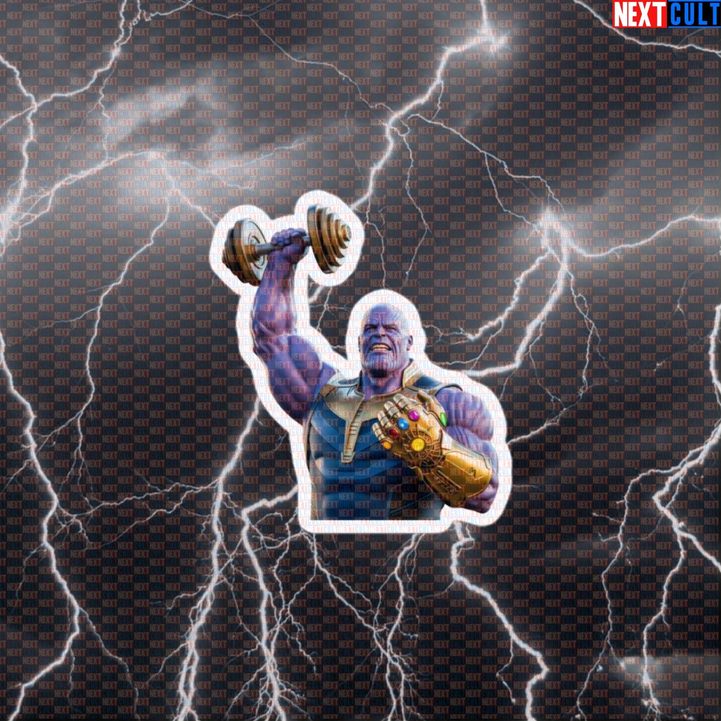 Funny Thanos Gym Hero Sticker Comic Meme Gym Sticker Workout Sticker for Water Bottles Laptops and Gym Gear Default Title Bodybuilding Films Fitness Gym Superheroes Thanos Workout Next Cult Brand
