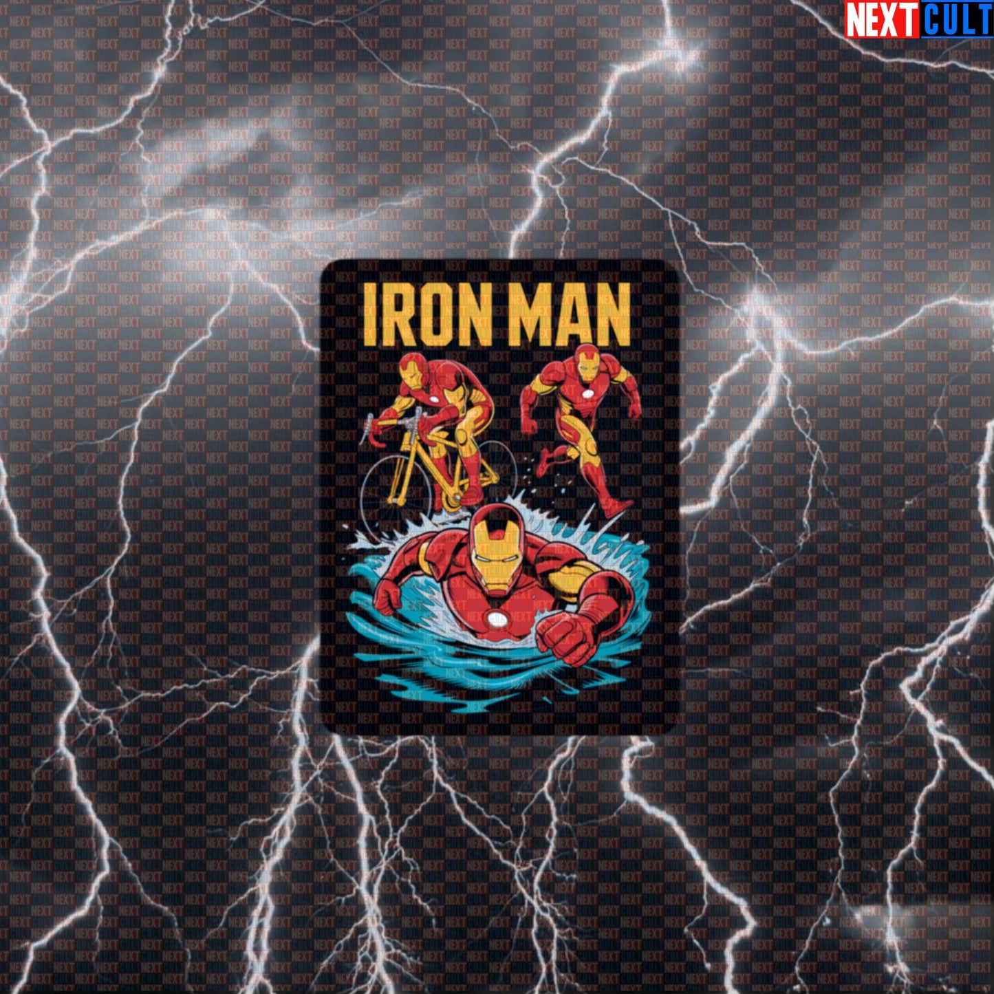 Iron Man Triathlon Funny Gym Sticker Decal for Water Bottles Laptops Swim Bike Run Athletes Default Title Avengers Cardio Films Fitness Gym Iron Man Superheroes Workout Next Cult Brand