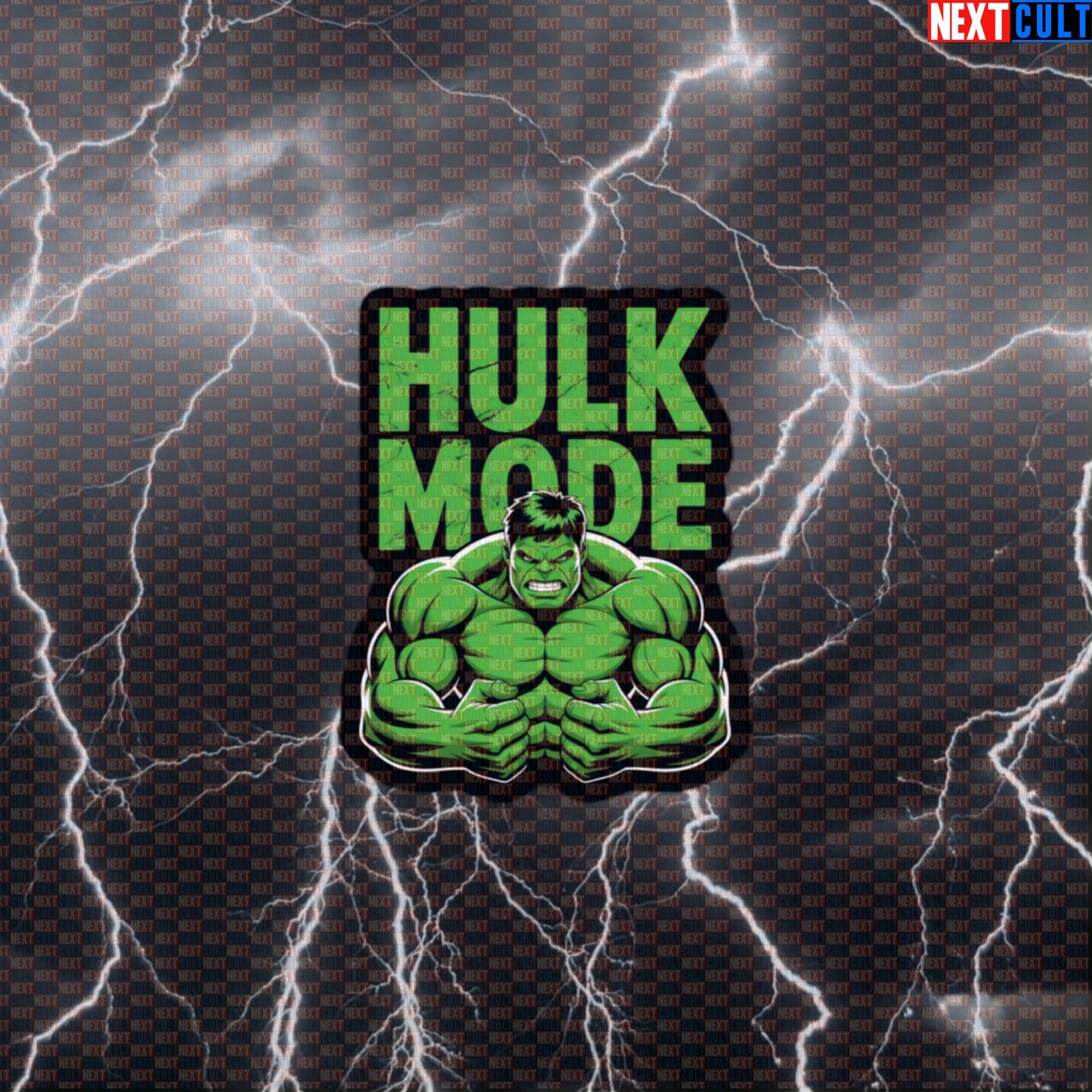 Hulk Mode Gym Sticker Funny Superhero Workout Sticker Gym Decal for Lifting Motivation Default Title Stickers Next Cult Brand