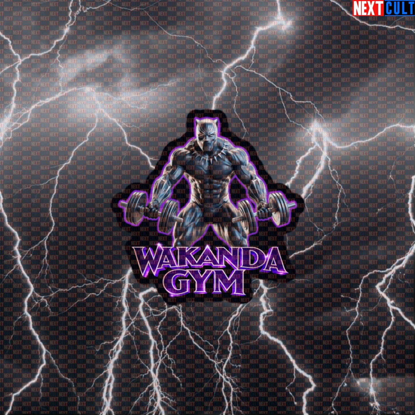 Wakanda Gym Black Panther Funny Gym Sticker Workout Sticker Fitness Bodybuilding Powerlifting Meme Decal Default Title Stickers Next Cult Brand