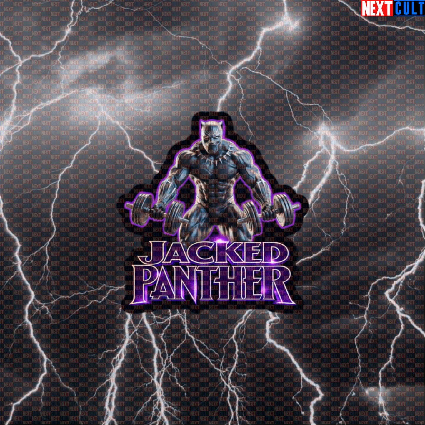 Jacked Panther Black Panther Funny Gym Sticker Workout Sticker Fitness Bodybuilding Powerlifting Meme Decal Default Title Stickers Next Cult Brand