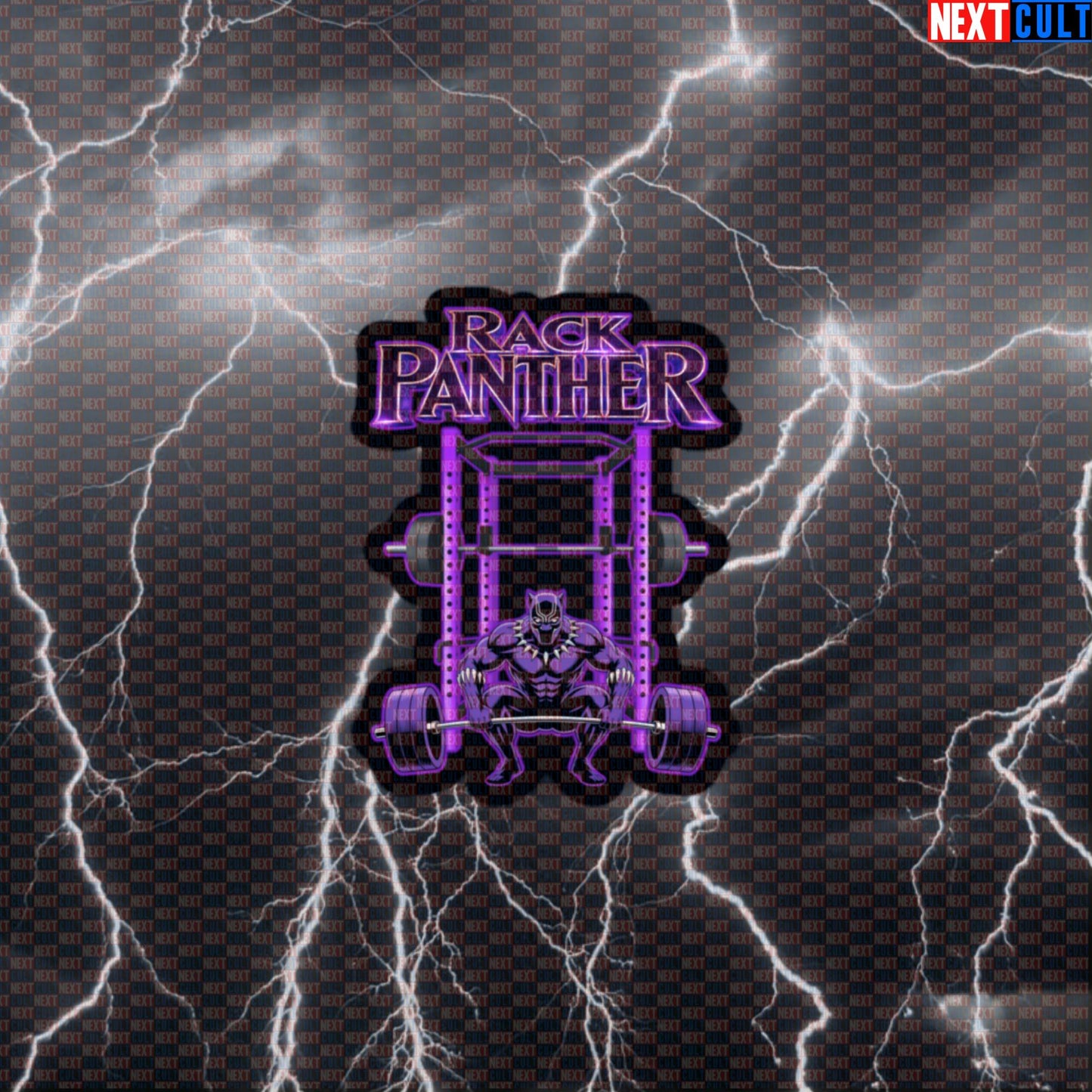 Rack Panther Black Panther Funny Gym Sticker Workout Sticker Squat Rack Bodybuilding Powerlifting Meme Decal Default Title Avengers Black Panther Bodybuilding Films Fitness Gym Powerlifting Superheroes Workout Next Cult Brand