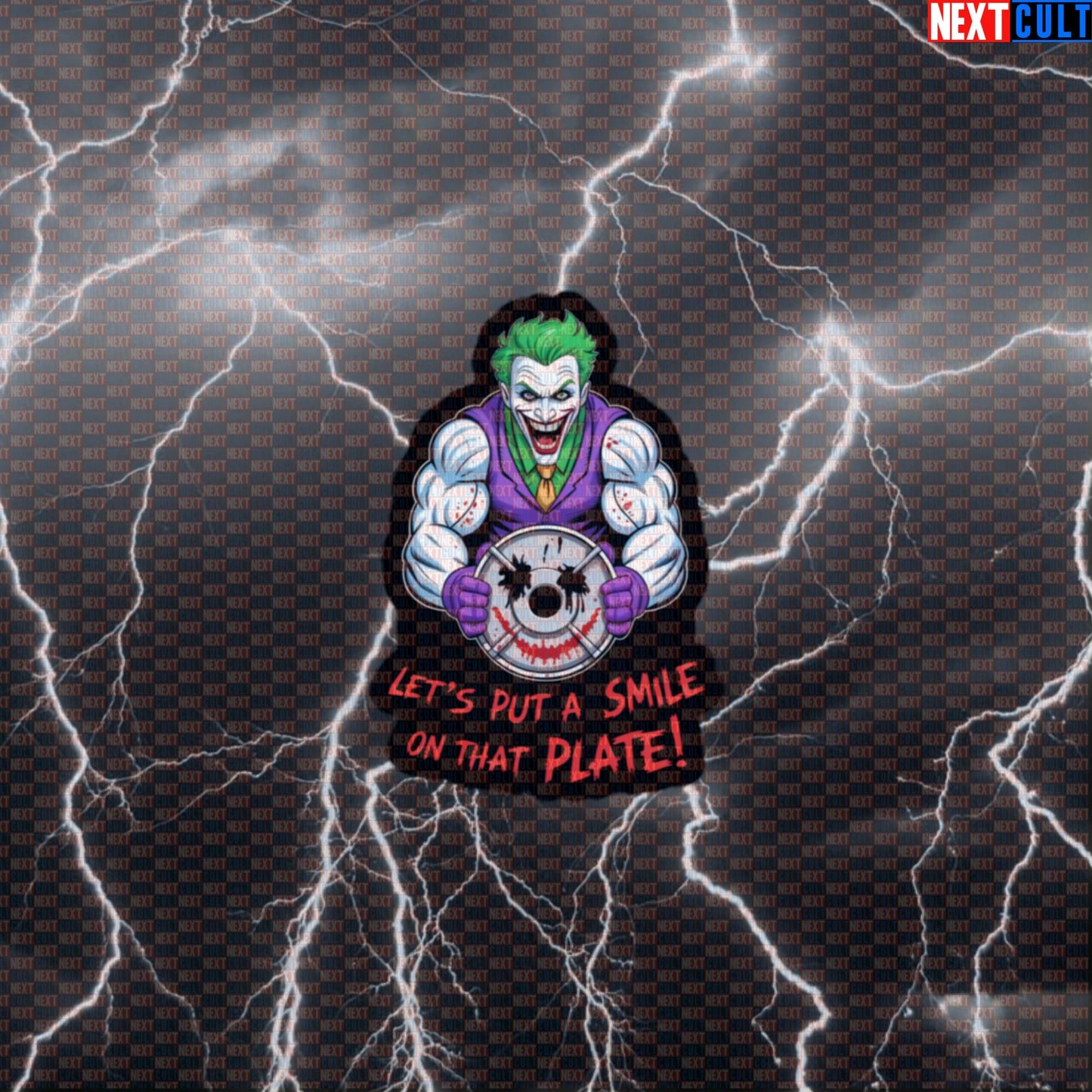 Let’s Put a Smile on That Plate Funny Gym Sticker Joker Lifter Decal Workout Sticker for Gym Gear and Bottles Default Title Stickers Next Cult Brand