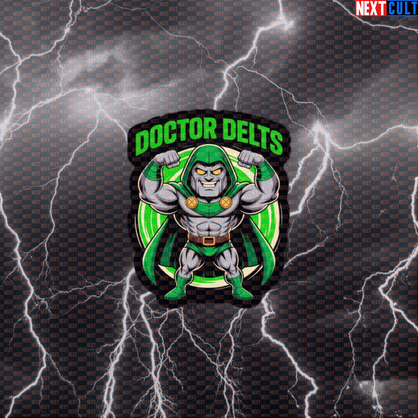 Doctor Delts Funny Gym Sticker Comic Villain Workout Sticker Decal for Gym Bros Shoulder Day Motivation Default Title Stickers Next Cult Brand