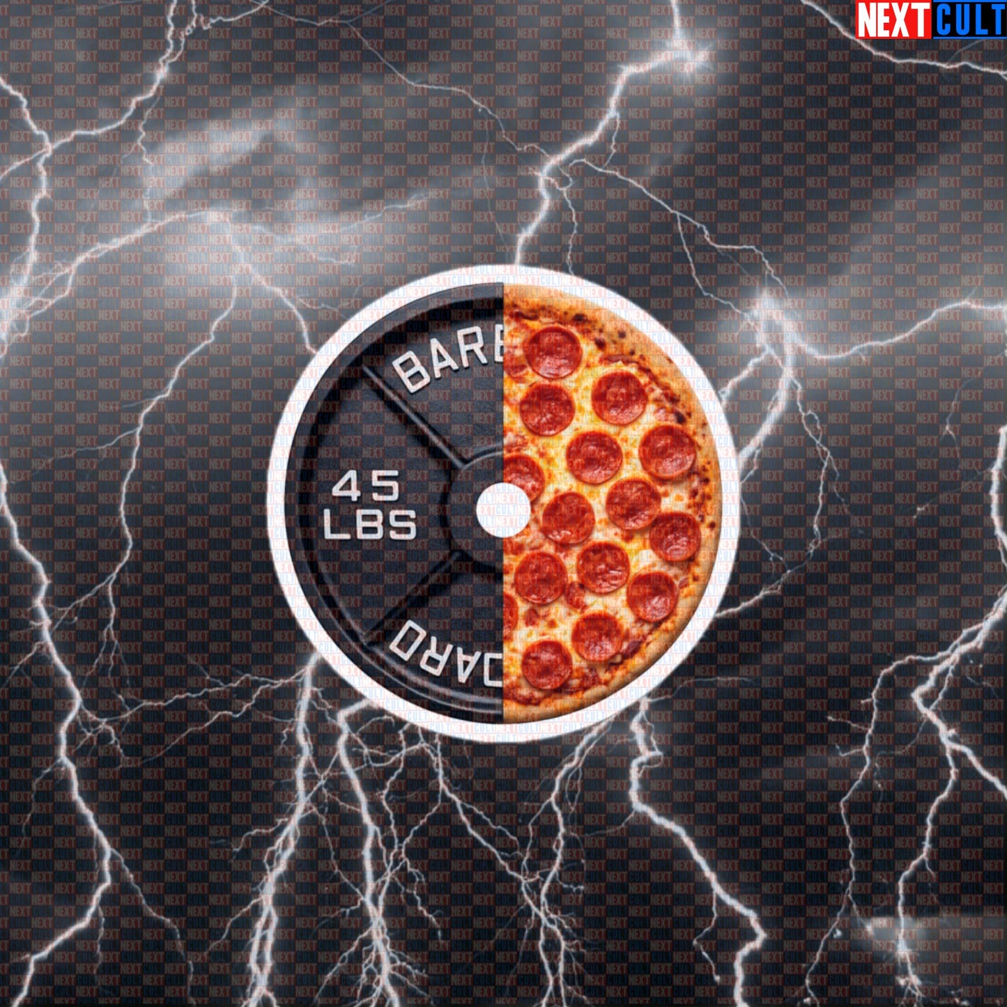 Pizza Weight Plate Funny Gym Sticker 45LB Plate Pizza & Weights Workout Sticker Fitness Decal Food Lover Default Title Stickers Next Cult Brand