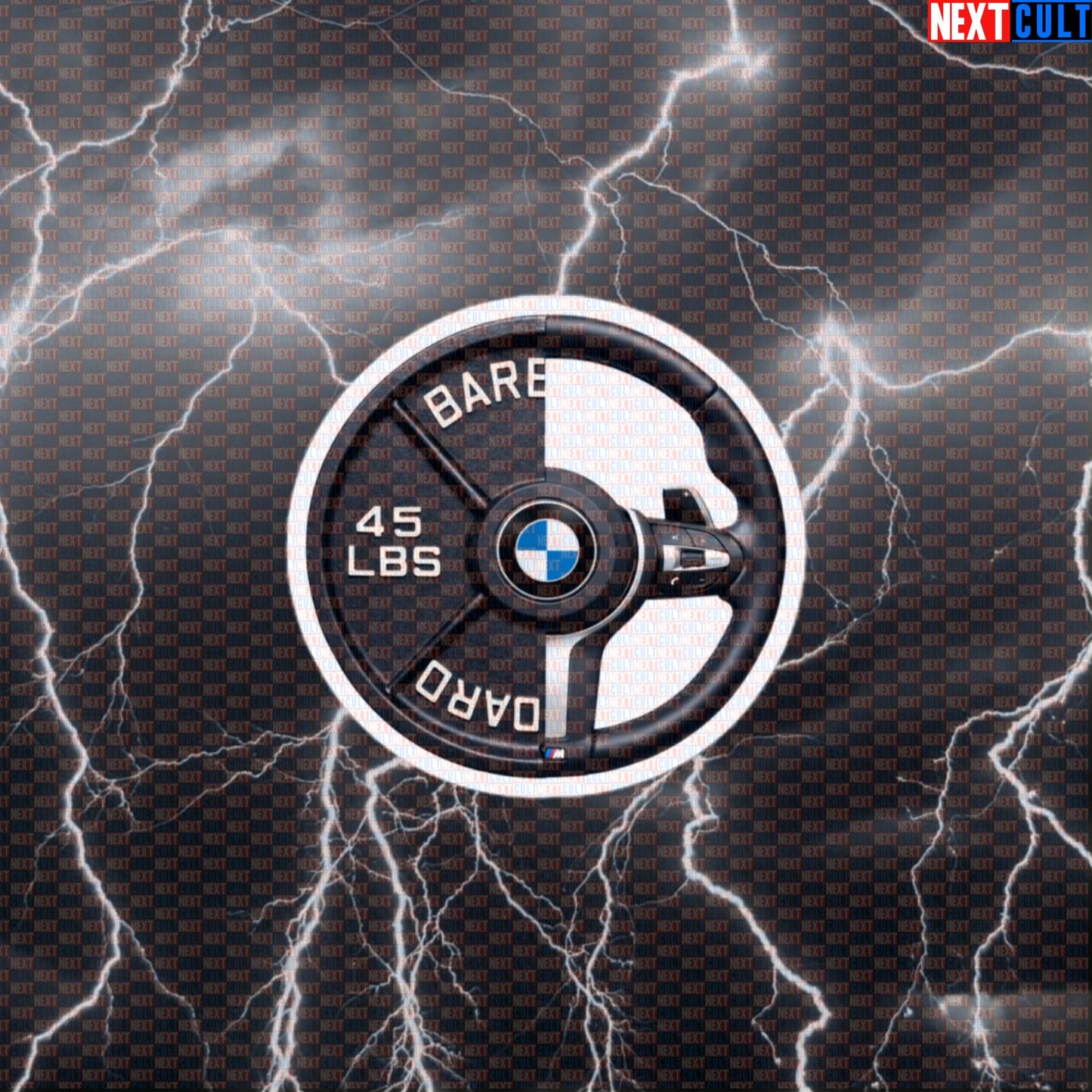 Steering Wheel Weight Plate Funny Gym Sticker 45LB Plate Cars & Weights Workout Sticker Decal Default Title Stickers Next Cult Brand
