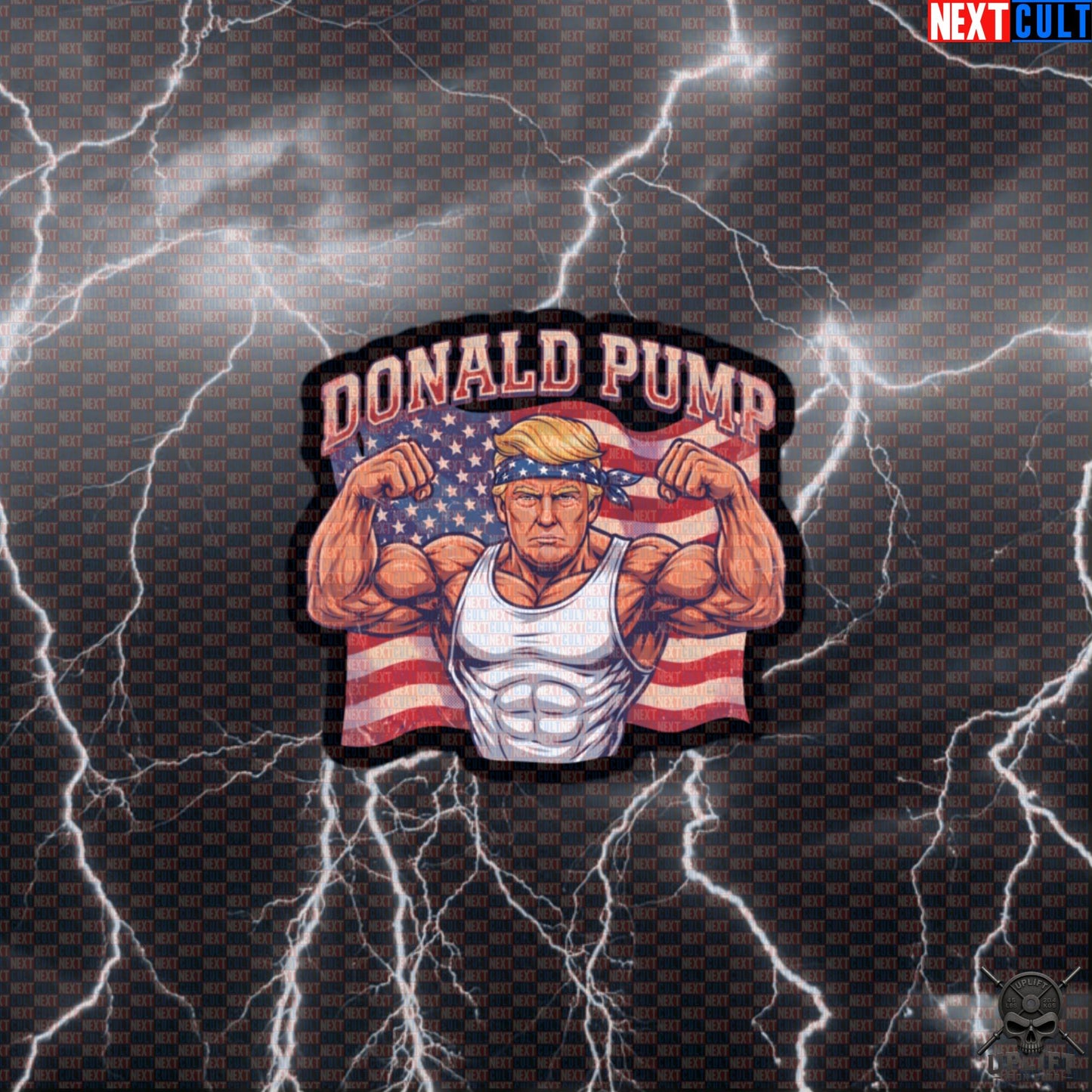 Donald Pump Sticker Patriotic Gym Decal for USA Lifters and 4th of July Fitness Default Title Next Cult Brand