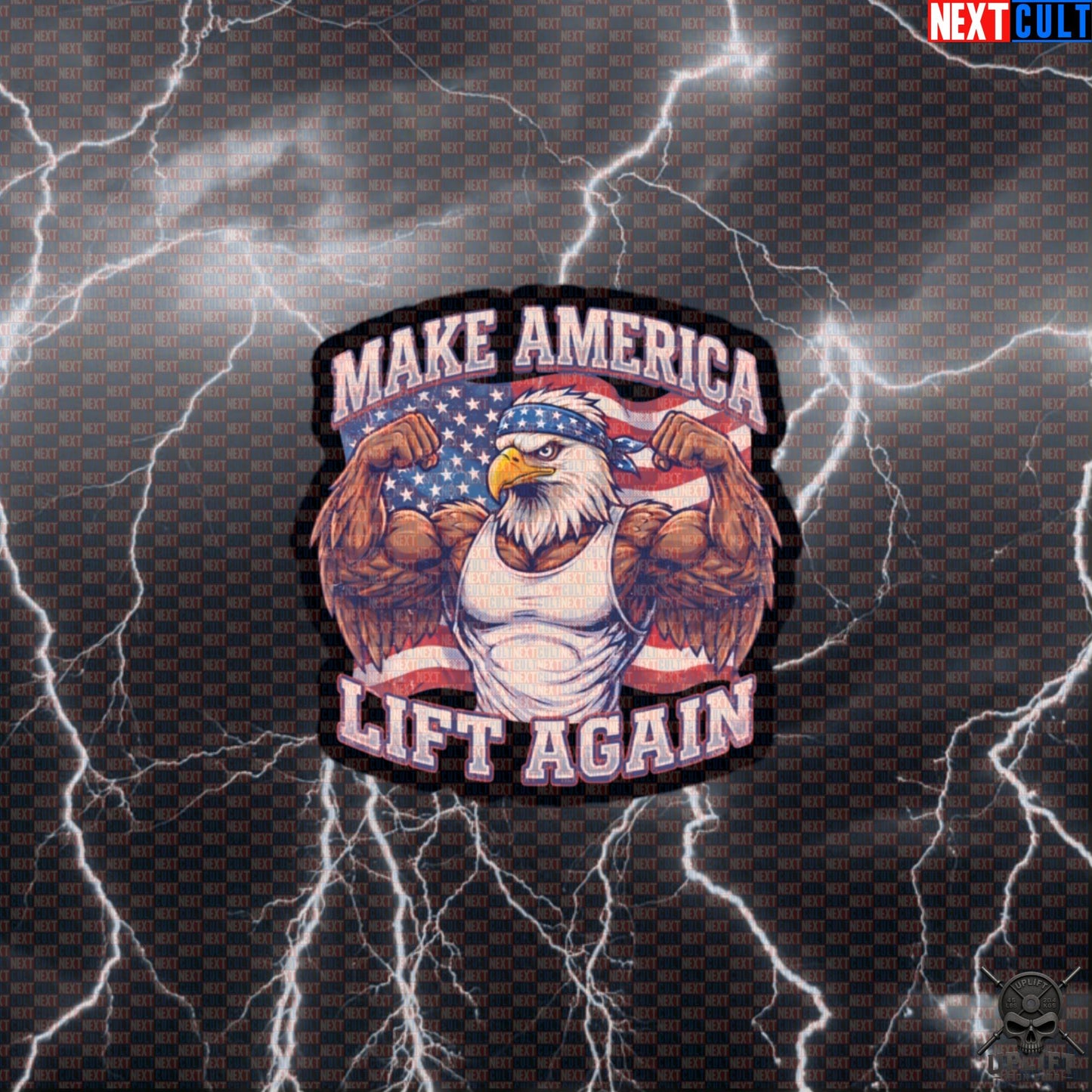 Patriotic Eagle Sticker Make America Lift Again Gym Decal for USA Lifters Default Title Next Cult Brand