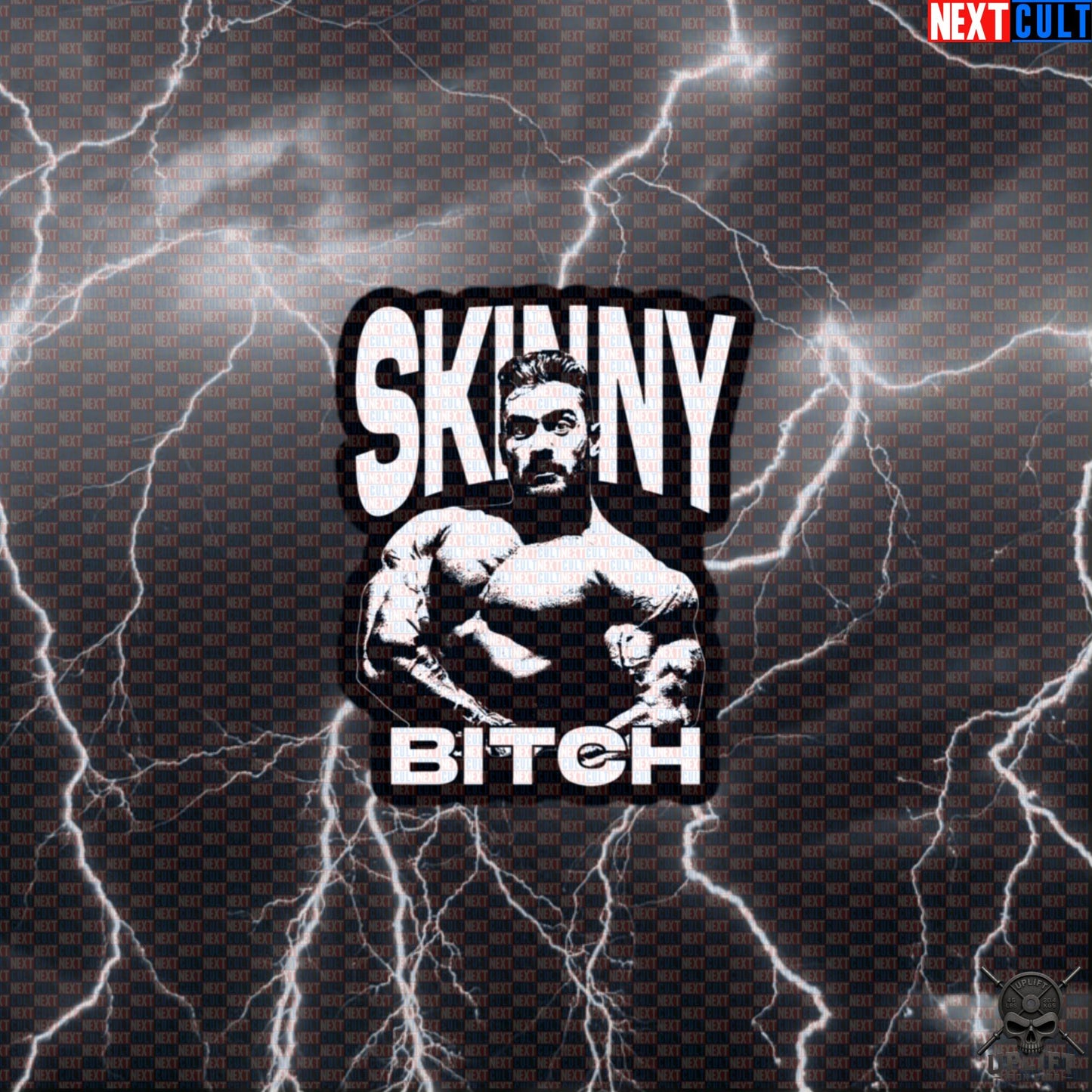 Skinny Bitch Chris Bumstead Gym Sticker | Funny CBUM Bodybuilding Meme Decal for Water Bottles & Gear Default Title Stickers Next Cult Brand