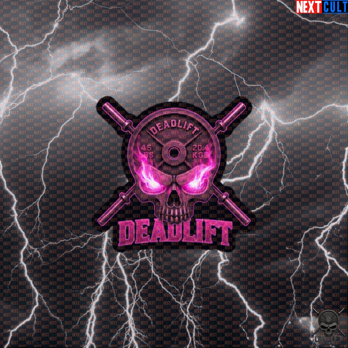 Deadlift Sticker Pink Skull Gym Decal for Powerlifting Leg Day and Heavy Weights Default Title Stickers Next Cult Brand