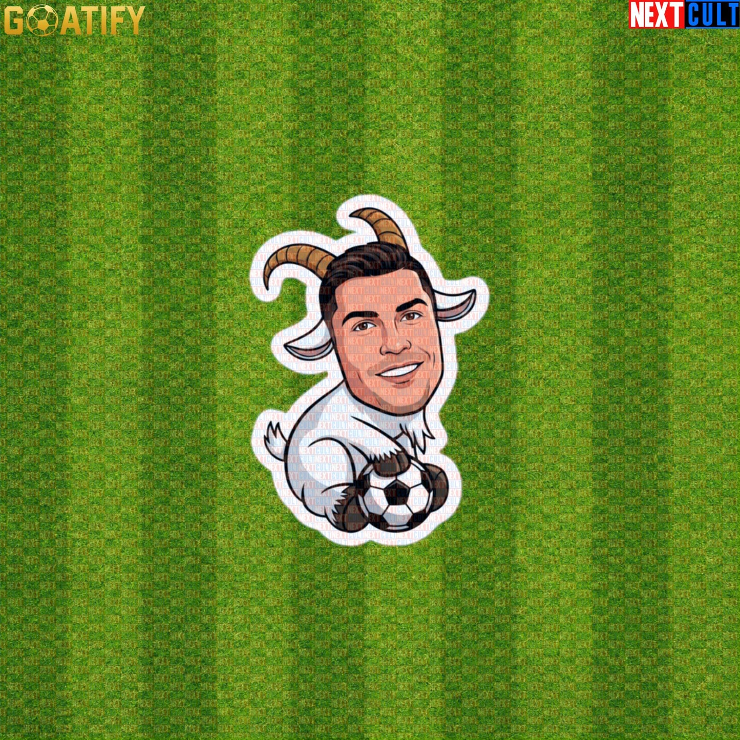 Cristiano Ronaldo Sticker – Funny GOAT Soccer Decal Gift for Portugal and World Cup Fans Default Title Stickers Next Cult Brand