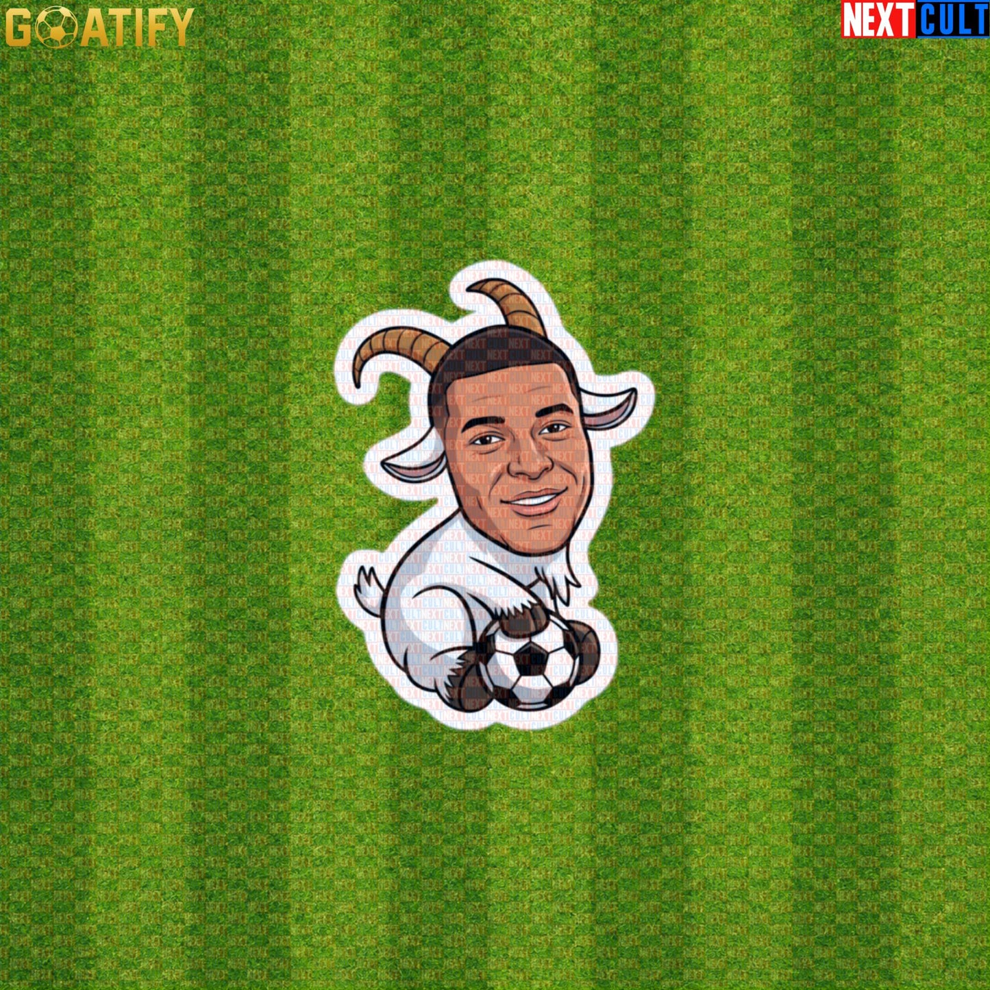 Kylian Mbappe Sticker – Funny GOAT Soccer Decal Football Gift for France and Real Madrid Fans Default Title Stickers Next Cult Brand