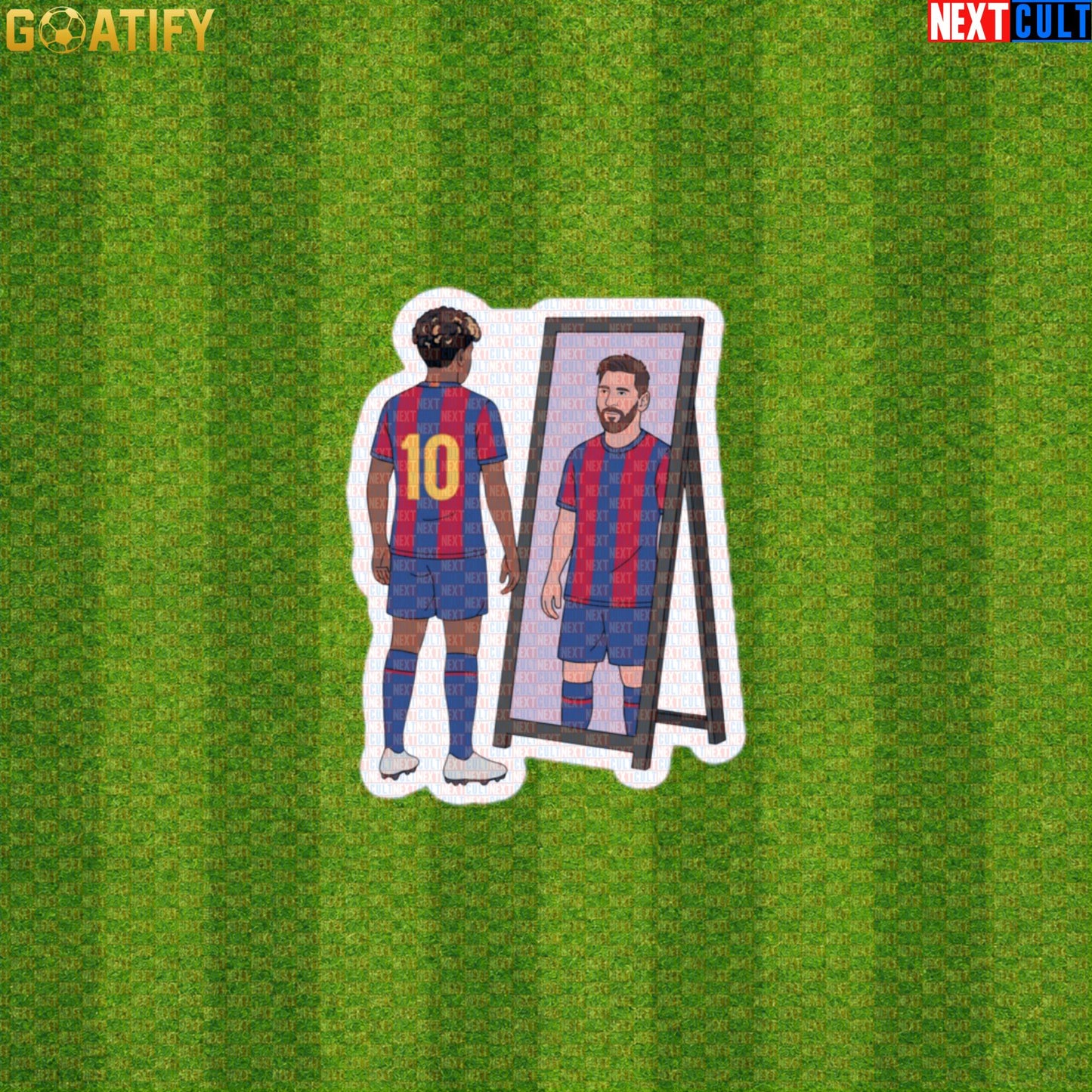 Lamine Yamal Sticker – Future Messi Mirror Meme Decal for Barcelona Soccer Fans Default Title Stickers Next Cult Brand