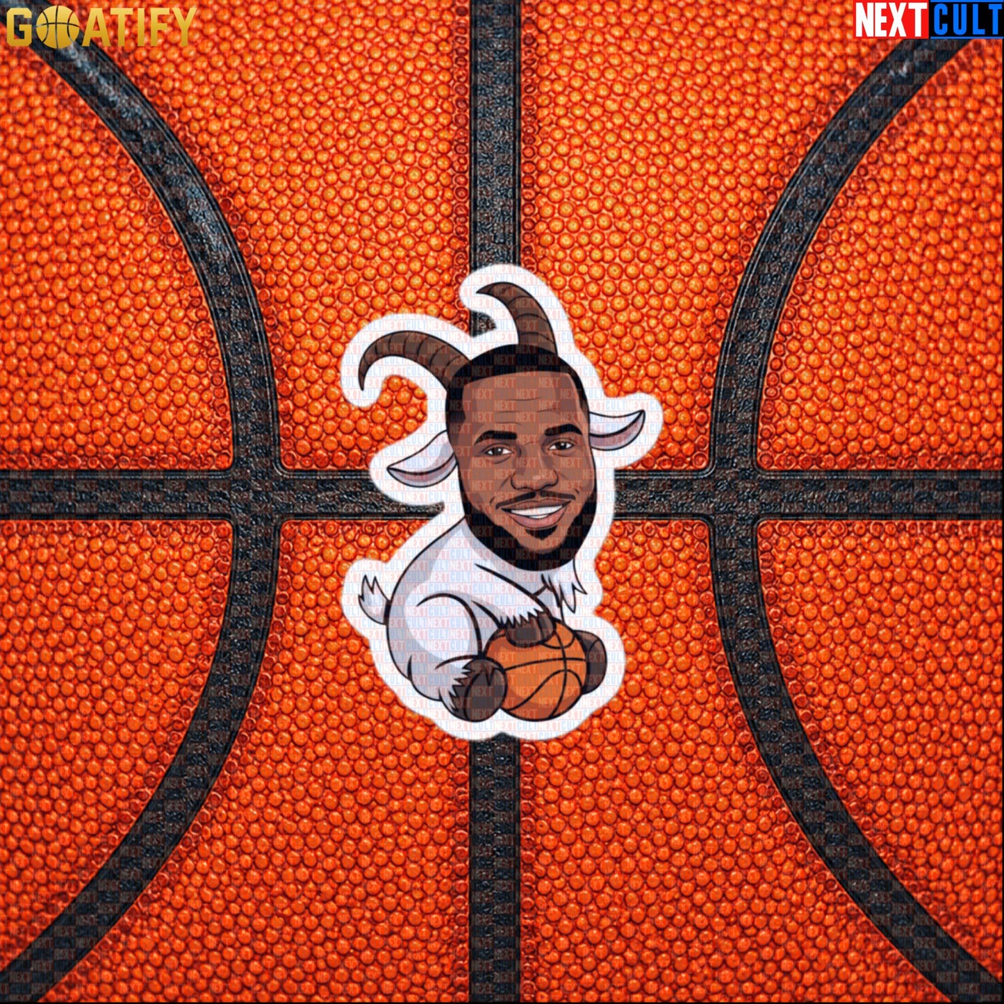 LeBron James Sticker – LeGOAT Cartoon Basketball Decal for NBA Fans and Sports Gifts Default Title Stickers Next Cult Brand