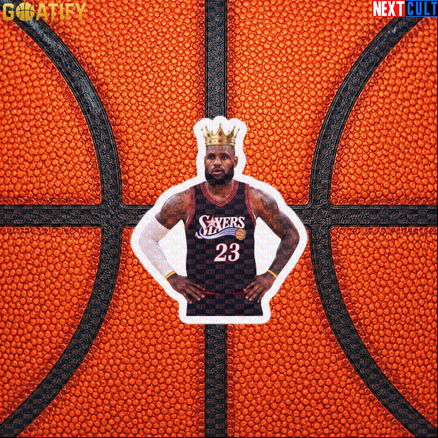 LeBron James Sticker – King of Philly 76ers Basketball Decal for NBA Fans & Sports Gifts Default Title Stickers Next Cult Brand