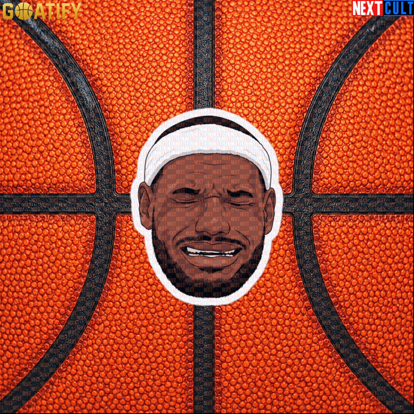 Crying LeBron Meme Sticker – Funny NBA Basketball Laptop Decal Gift for Sports Fans Default Title Stickers Next Cult Brand