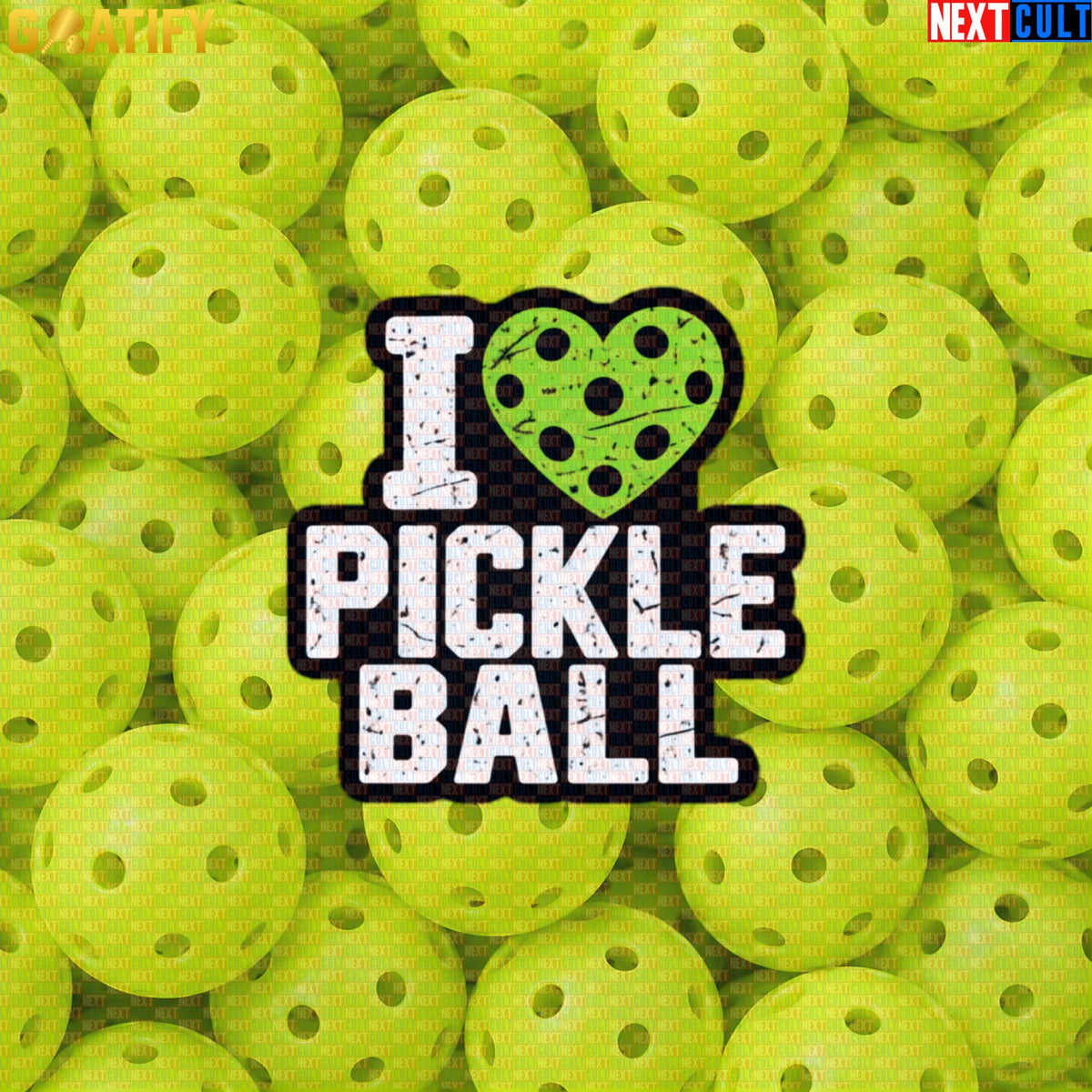 Pickleball Sticker I Love Pickleball Retro Heart Decal for Players, Fans & Gifts Default Title Stickers Next Cult Brand