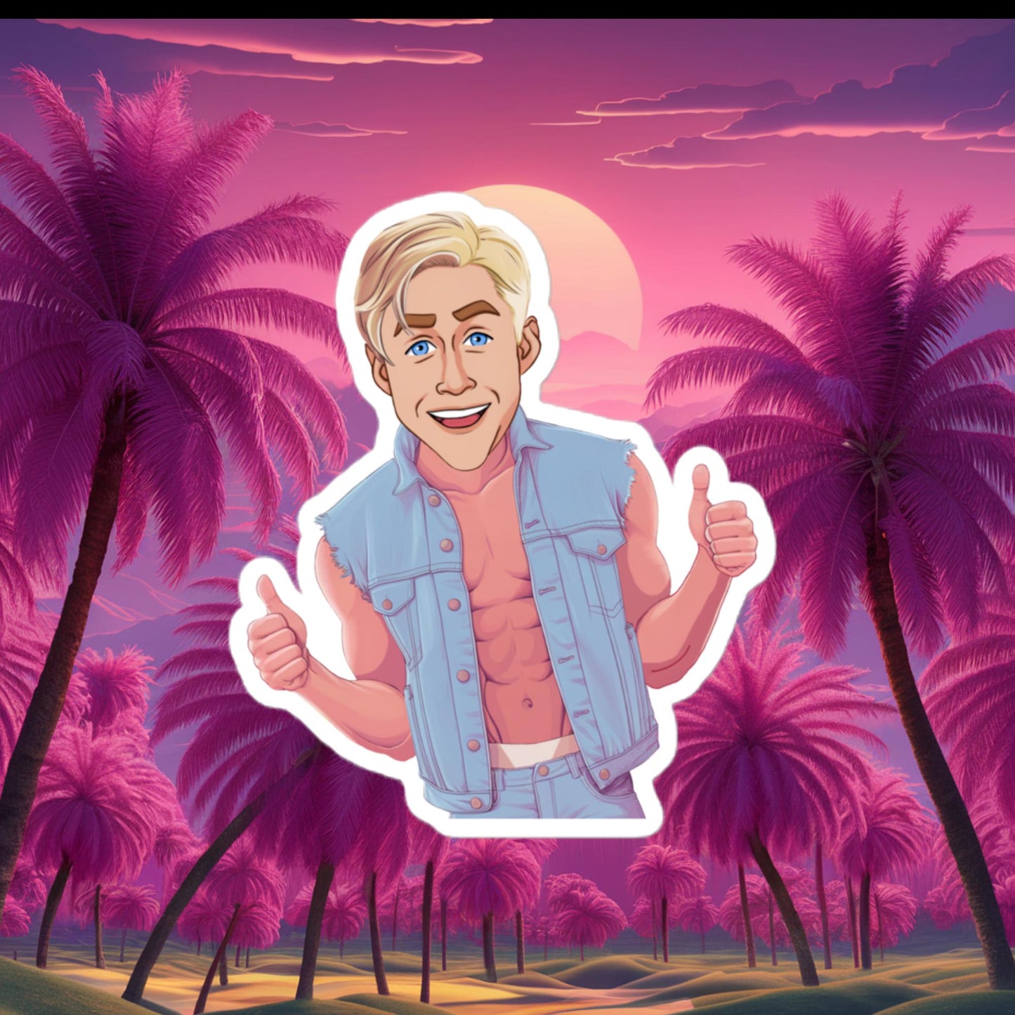 Yes I Ken Yes I can Ryan Gosling Ken Barbie Movie Bubble-free stickers 4″×4″ Stickers Barbie Celebrities Ken Movies Ryan Gosling Next Cult Brand