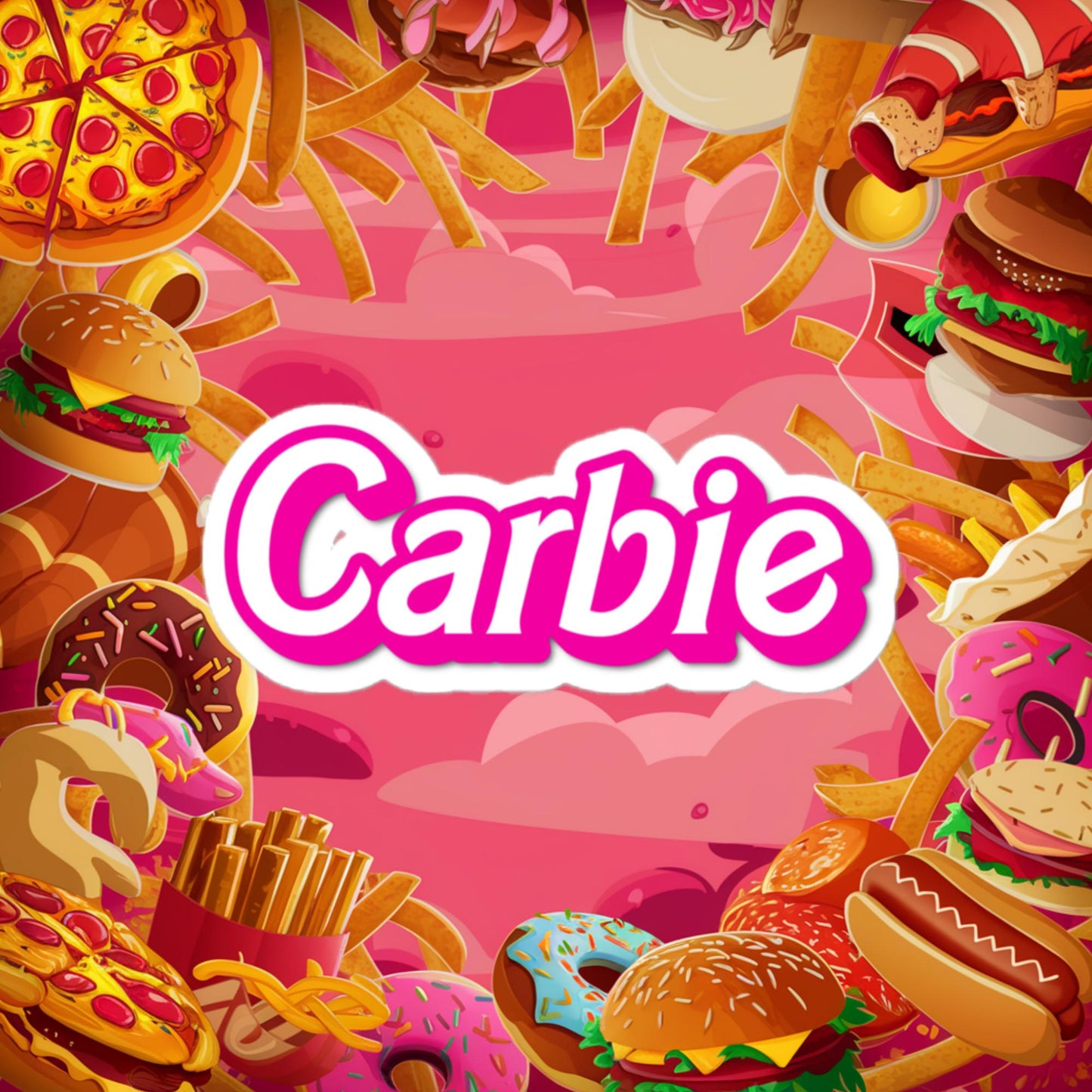 Carbie Barbie I Love Carbs Bubble-free stickers 4″×4″ Stickers Barbie Carbie Ken Movies Next Cult Brand