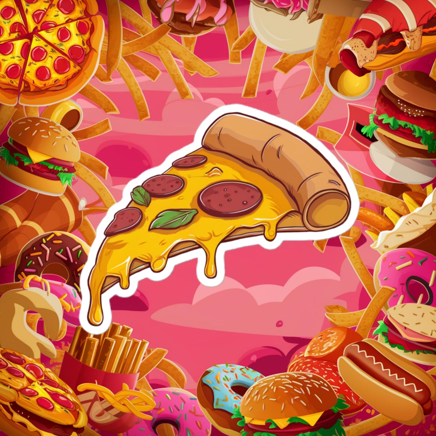 Pizza I Love Pizza Bubble-free stickers 4″×4″ Stickers Fast Food Pizza Next Cult Brand