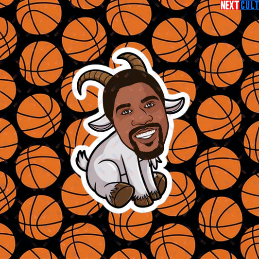 Magic Johnson G.O.A.T. Sticker - Funny Basketball Meme Decal - Greatest of All Time Print for Basketball Fans - Perfect Gift for Magic Johnson Fans Bubble-free stickers 4″×4″ Stickers Basketball G.O.A.T. Los Angeles Lakers Magic Johnson NBA Next Cult Brand
