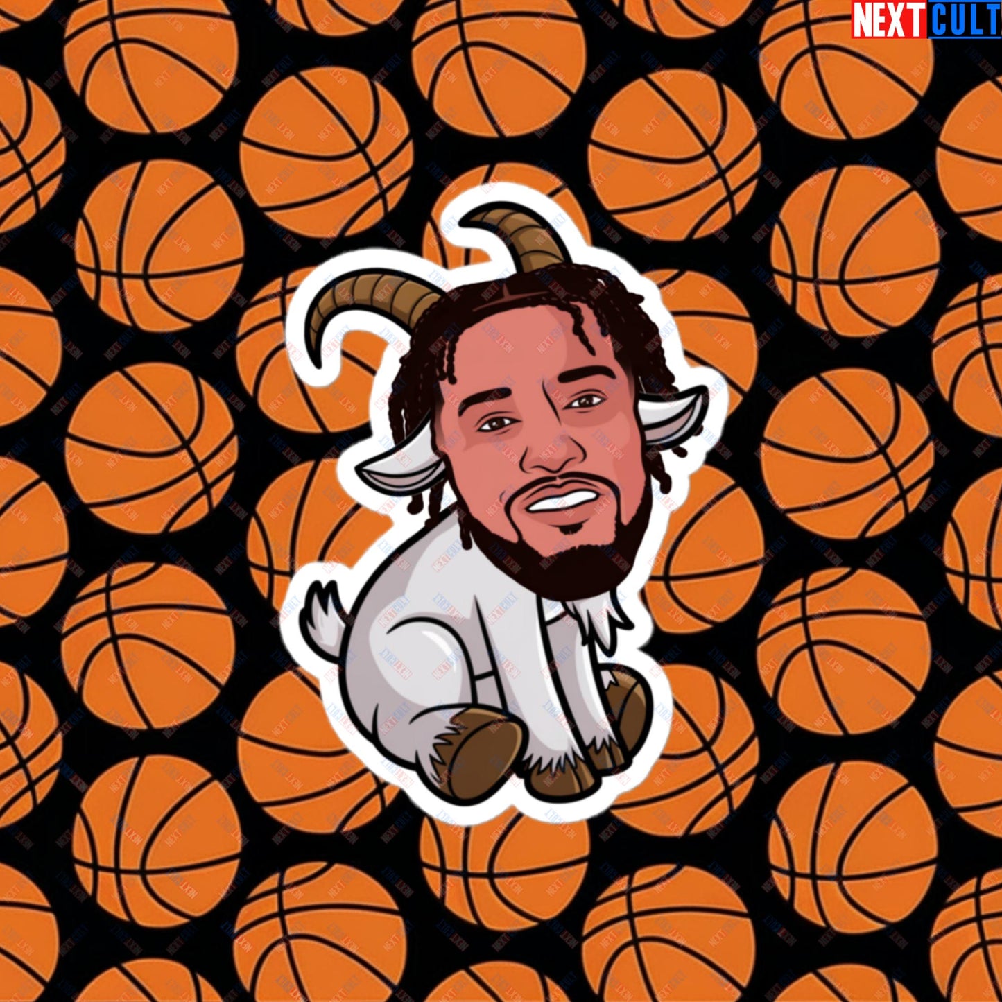 Jalen Brunson G.O.A.T. Sticker - Funny Basketball Meme Decal for New York Knicks Fans - Greatest of All Time Print - Perfect Gift for Basketball Lovers Bubble-free stickers 4″×4″ Stickers Basketball G.O.A.T. Jalen Brunson NBA New York Knicks Next Cult Brand