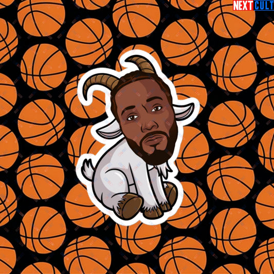Kawhi Leonard G.O.A.T. Sticker - Funny Basketball Meme Decal for Los Angeles Clippers, Toronto Raptors, and San Antonio Spurs Fans - Perfect Gift for Basketball Lovers Bubble-free stickers 4″×4″ Stickers Basketball G.O.A.T. Kawhi Leonard Los Angeles Clippers NBA San Antonio Spurs Toronto Raptors Next Cult Brand