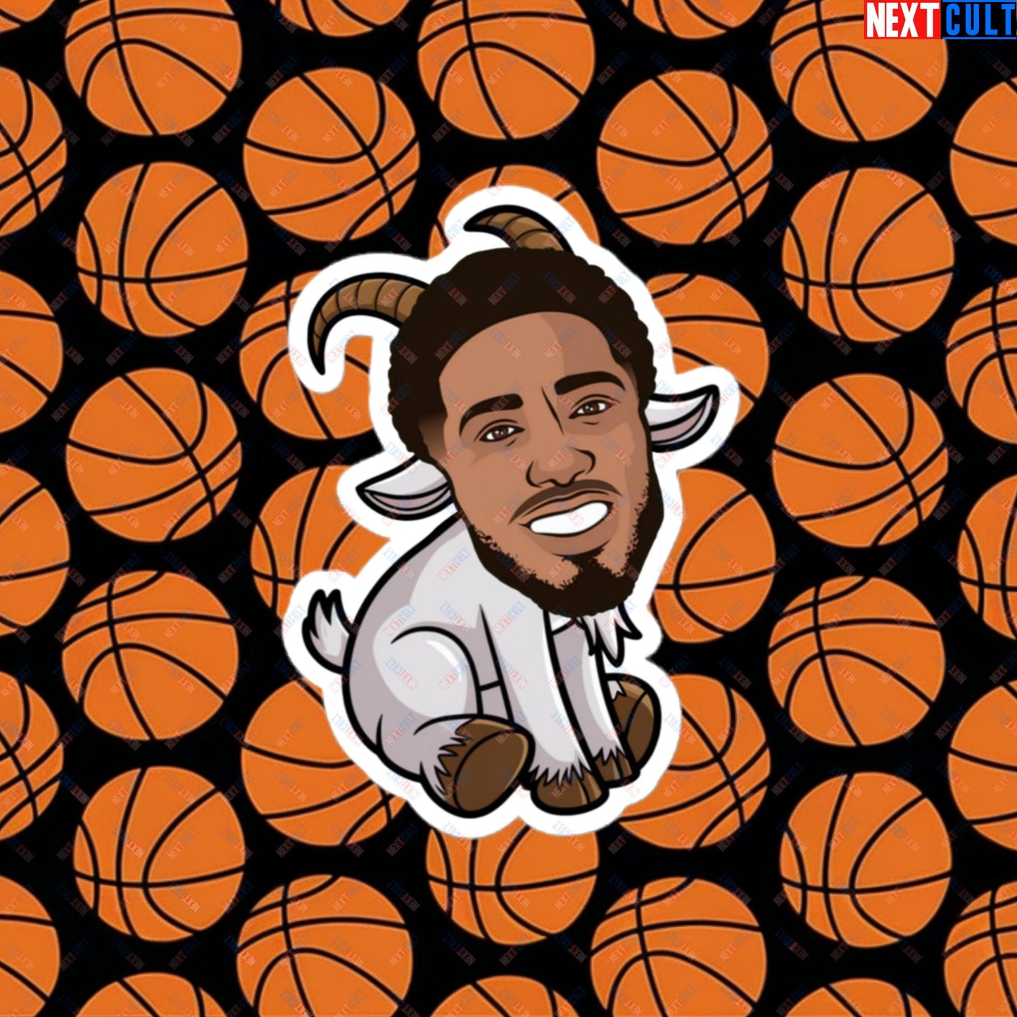 Tyrese Haliburton G.O.A.T. Sticker - Funny Basketball Meme Decal - Indiana Pacers GOAT Print - Perfect Gift for Basketball Fans Bubble-free stickers 4″×4″ Stickers Basketball G.O.A.T. Indiana Pacers NBA Tyrese Haliburton Next Cult Brand