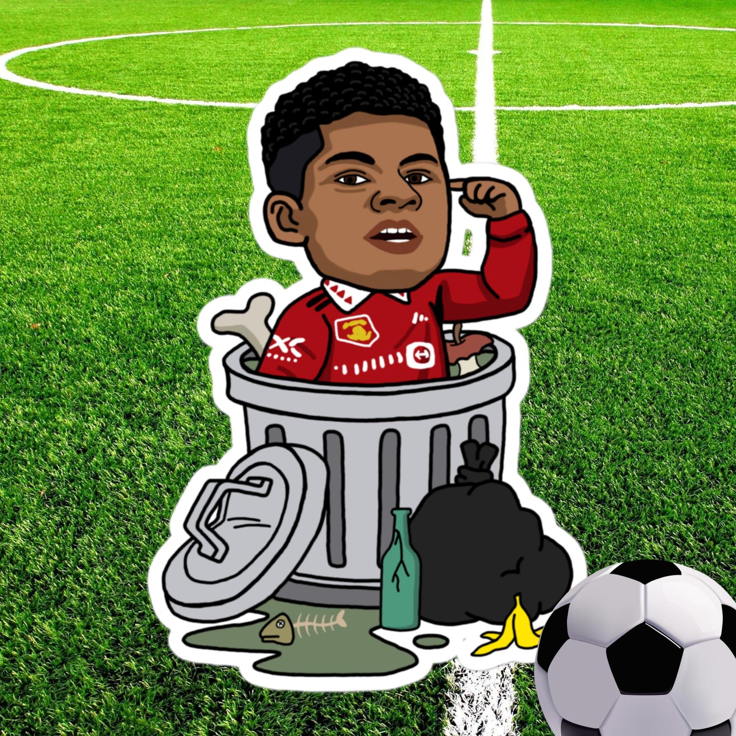 Trashford Marcus Rashford Manchester United Gift Man United Gift Marcus Rashford Trashford Marcus Rashford Manchester United Gift Man United Gift Marcus Rashford Bubble-free stickers 5.5″×5.5″ Stickers Football Manchester United Marcus Rashford Next Cult Brand