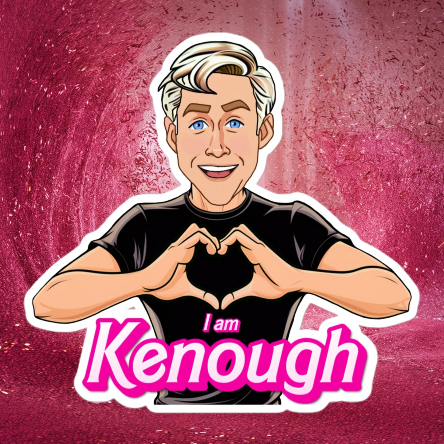 I am Kenough Ryan Gosling Ken Barbie Movie Bubble-free stickers 5.5″×5.5″ Stickers Barbie Celebrities Ken Movies Ryan Gosling Next Cult Brand