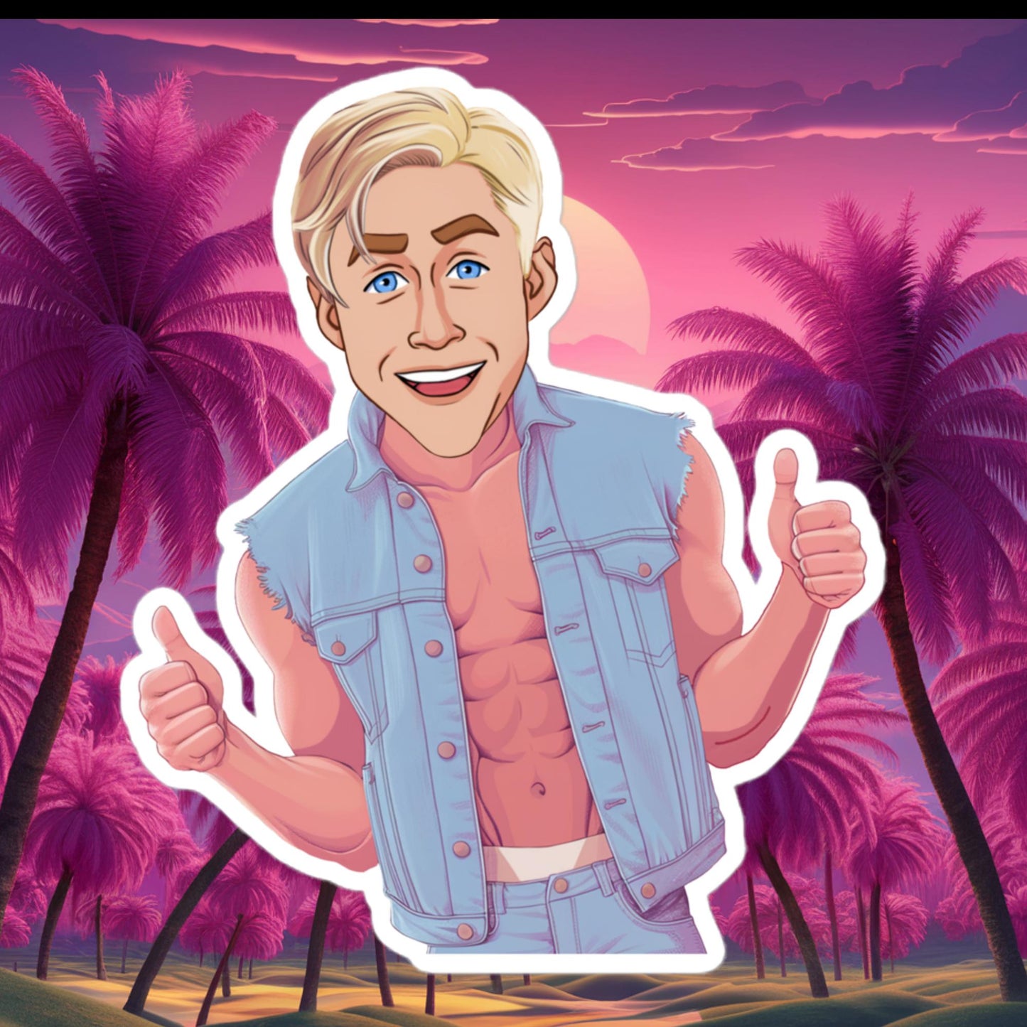 Yes I Ken Yes I can Ryan Gosling Ken Barbie Movie Bubble-free stickers 5.5″×5.5″ Stickers Barbie Celebrities Ken Movies Ryan Gosling Next Cult Brand