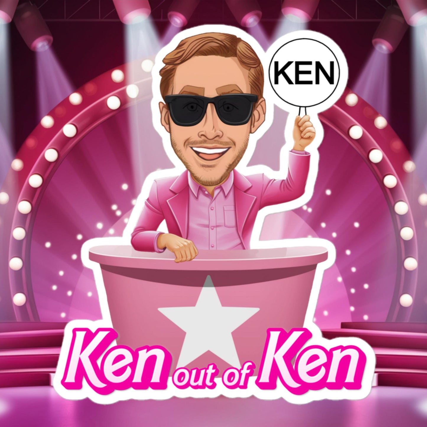Ken out of Ken Ryan Gosling Barbie Movie Bubble-free stickers 5.5″×5.5″ Stickers Barbie Celebrities Ken Movies Ryan Gosling Next Cult Brand