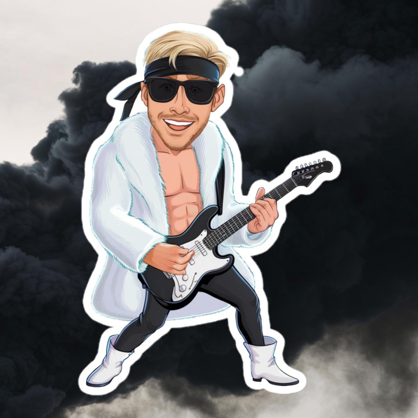 Rockstar Ken Barbie Movie Ryan Gosling Bubble-free stickers 5.5″×5.5″ Stickers Barbie Celebrities Ken Movies Music Rock Music Ryan Gosling Next Cult Brand