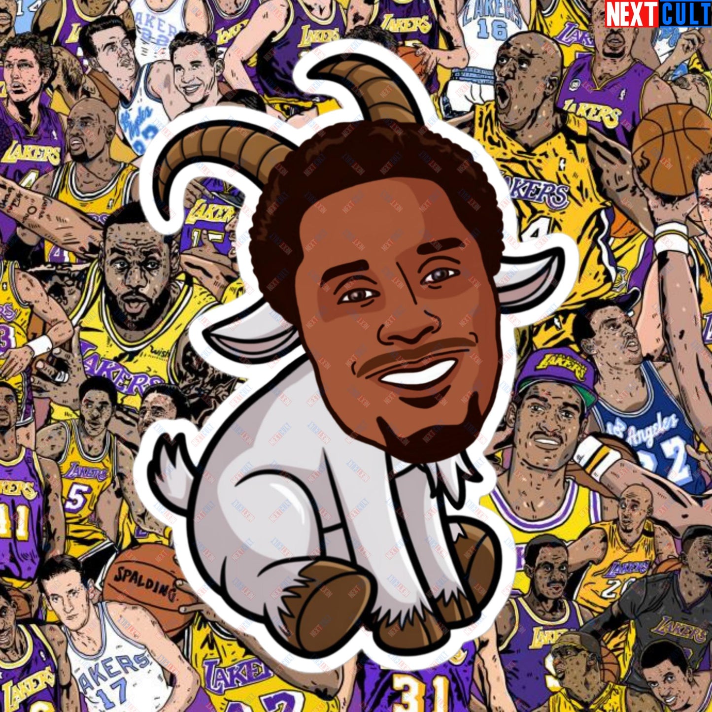 Kobe Bryant Mamba G.O.A.T. Sticker - Funny Basketball Meme Decal - Greatest of All Time Print for Basketball Fans - Perfect Gift for Kobe Fans Bubble-free stickers 5.5″×5.5″ Stickers Basketball G.O.A.T. Kobe Bryant Los Angeles Lakers NBA Next Cult Brand