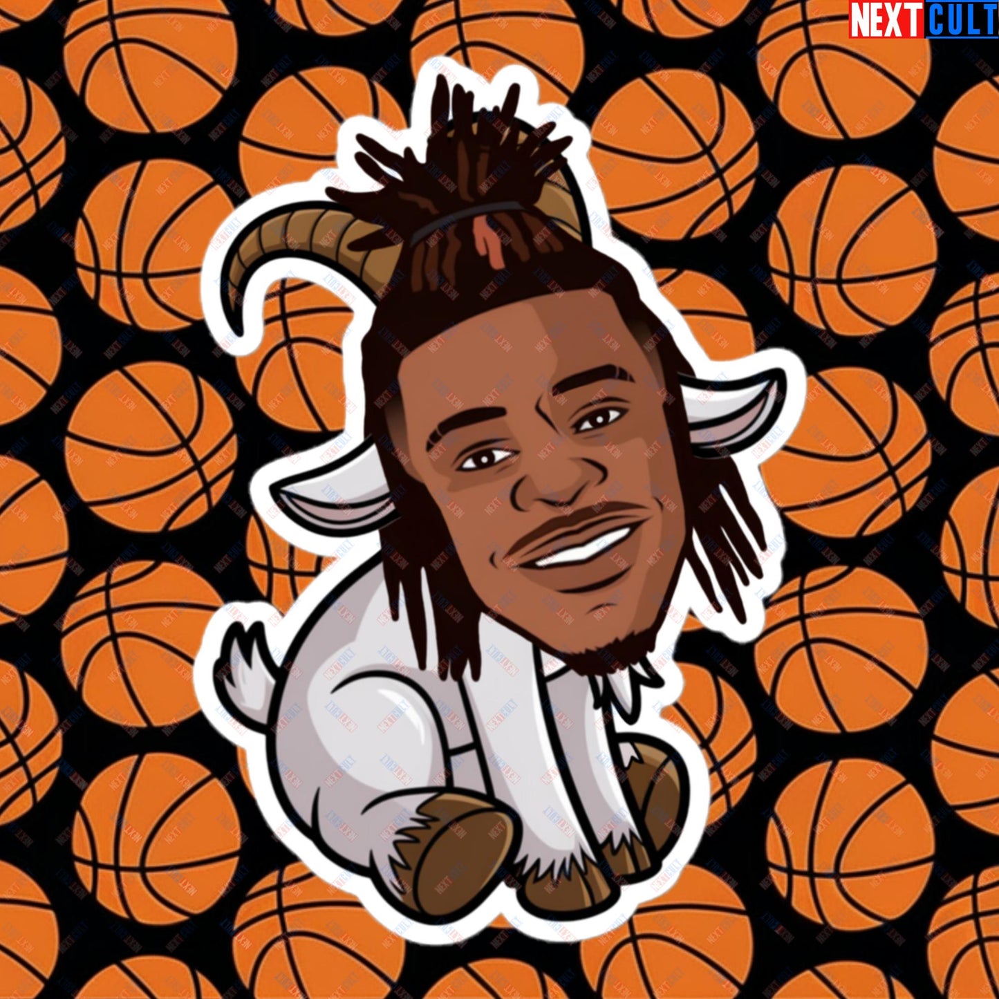 Ja Morant G.O.A.T. Sticker - Funny Basketball Meme Decal - Memphis Grizzlies GOAT Cartoon Design Print - Perfect Gift for Basketball Fans Bubble-free stickers 5.5″×5.5″ Stickers Basketball G.O.A.T. Ja Morant Memphis Grizzlies NBA Next Cult Brand