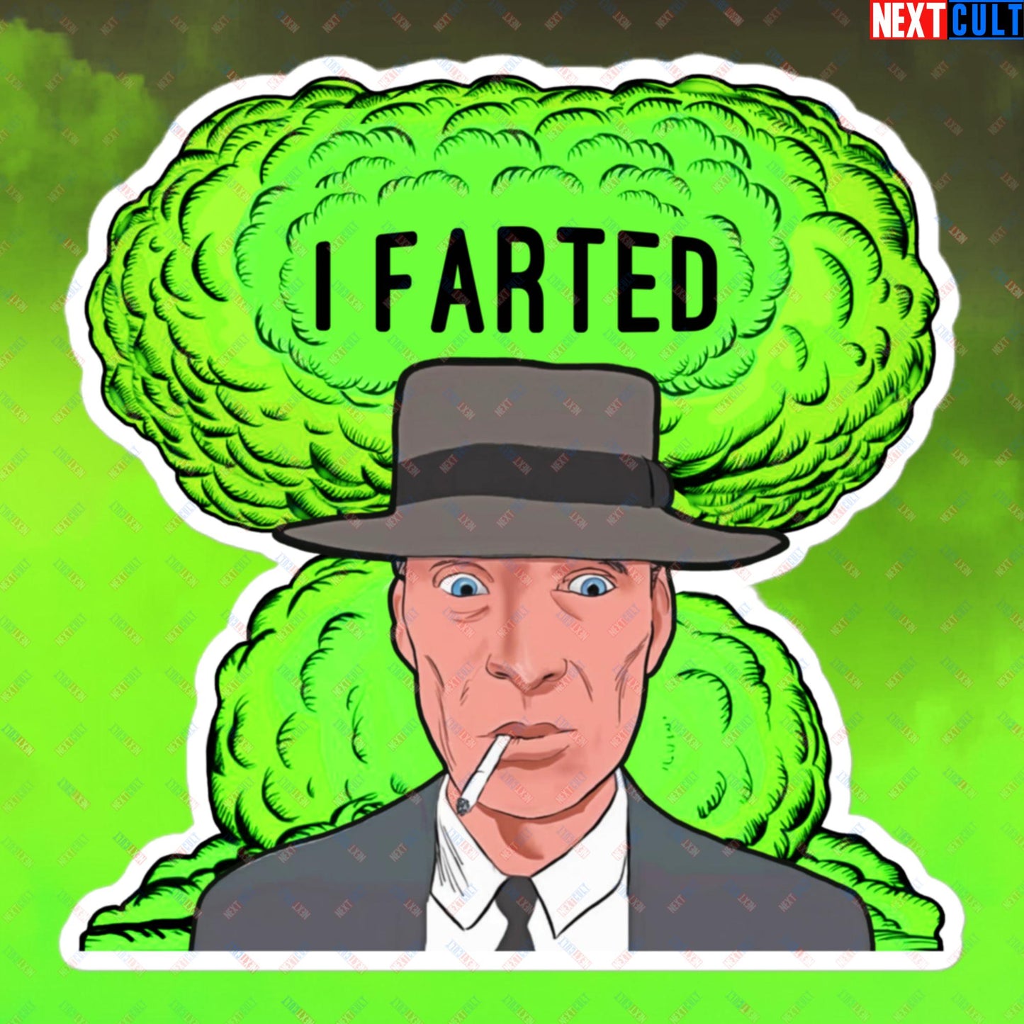 I Farted Sticker - Fart Meme & Fartenheimer Oppenheimer Nuclear Explosion Toilet Humor Decal - Funny Cillian Murphy Inspired Print for Fans of Memes and Gifts Bubble-free stickers 5.5″×5.5″ Stickers Cillian Murphy Movies Oppenheimer Next Cult Brand