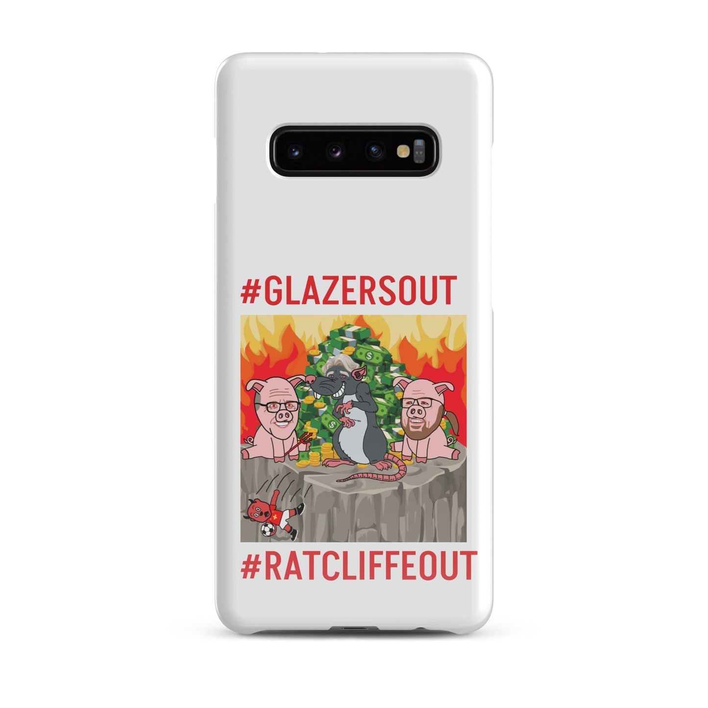 Manchester United Ratcliffe Out, Glazers Out Phone Snap Case for Samsung® Glossy Samsung Galaxy S10 Plus Mobile Phone Cases Football GlazersOut Manchester United RatcliffeOut Next Cult Brand
