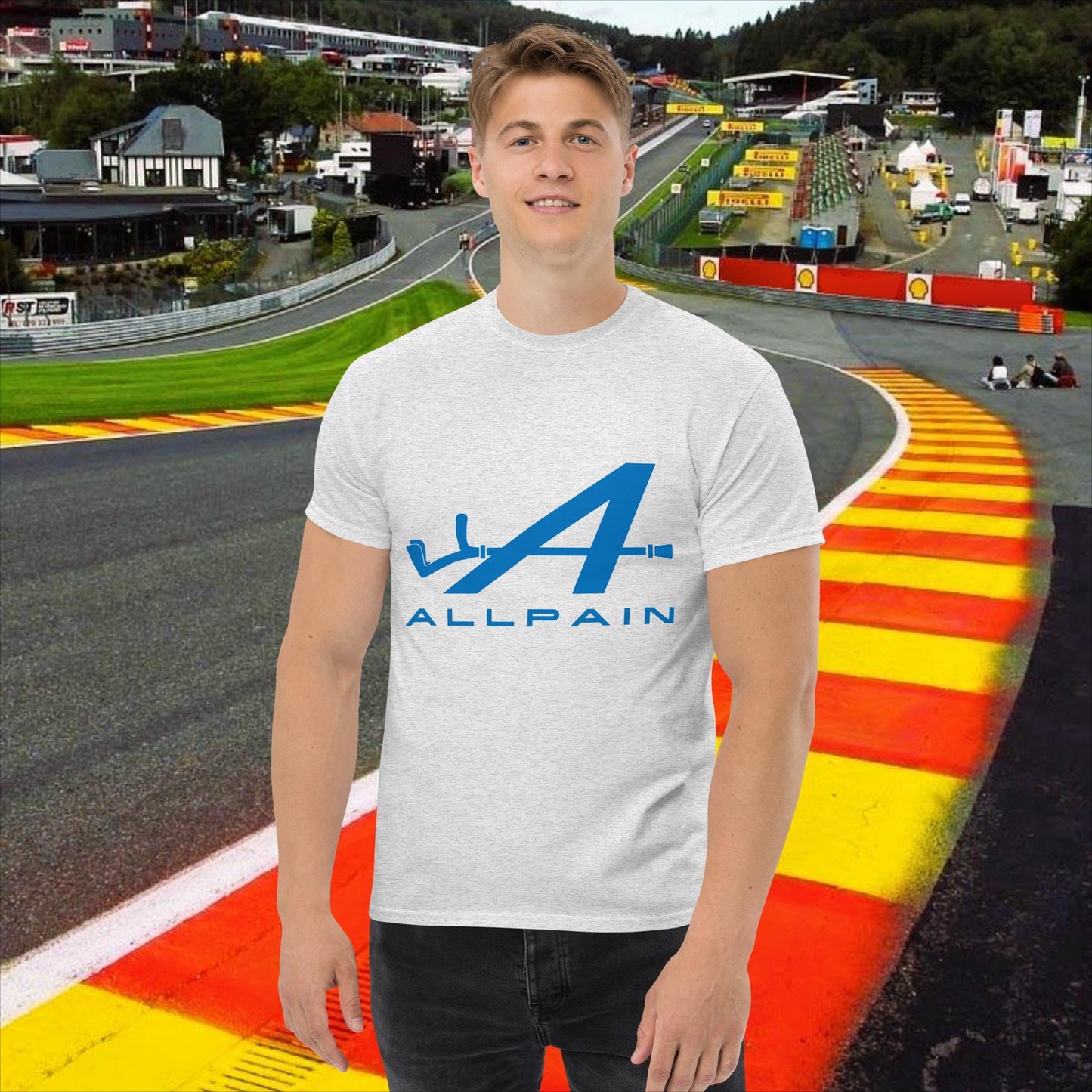 Allpain Alpine F1 Formula 1 Pierre Gasly Esteban Ocon Alpine classic tee Ash T-shirts Alpine F1 Next Cult Brand