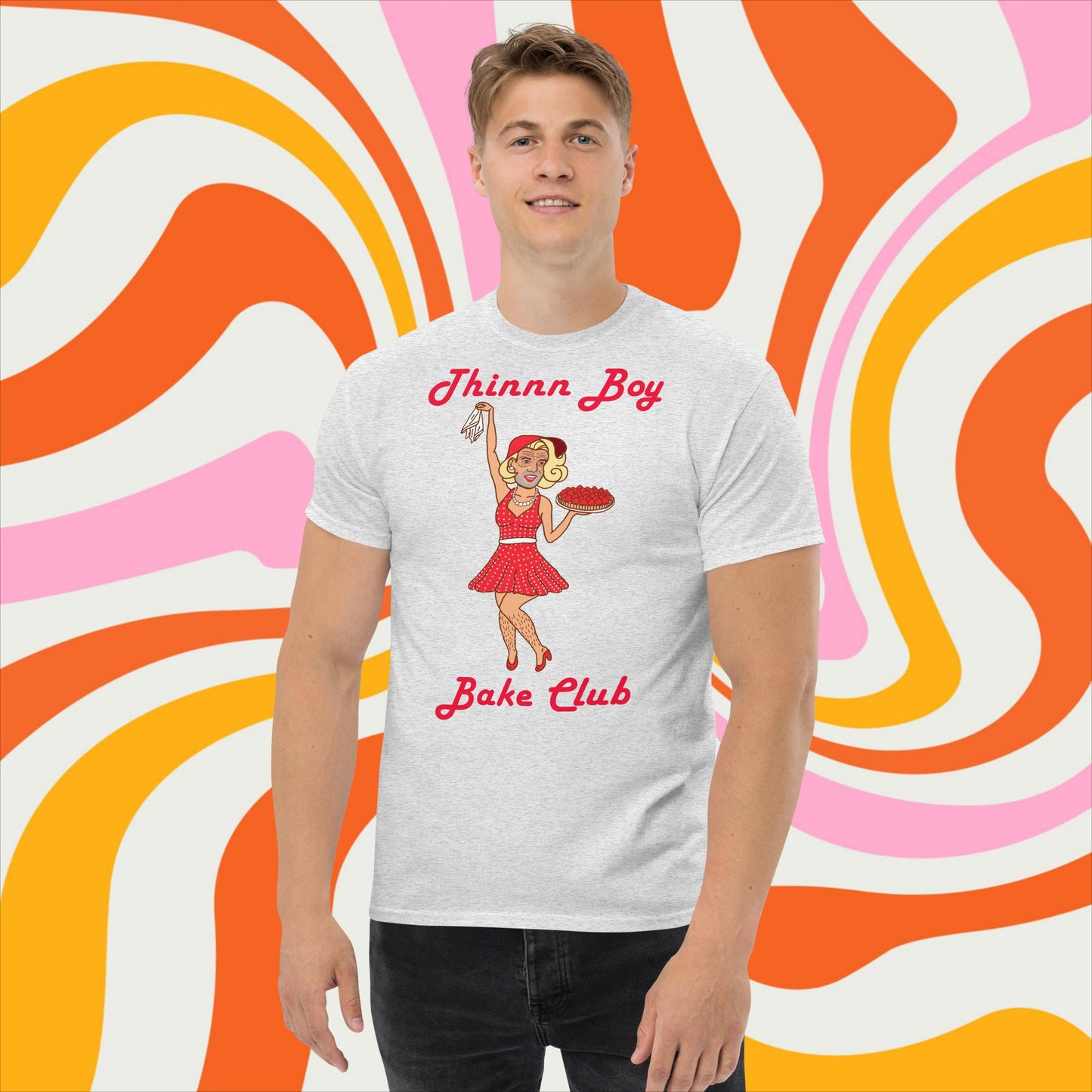 Thinnn Boy Bake Club The Fighter and The Kid TFATK Podcast Comedy 60s retro housewife Bryan Callen classic tee Ash T-shirts Bryan Callen Podcasts Stand-up Comedy The Fighter and The Kid (TFATK) Thinnn Boy Bake Club Next Cult Brand