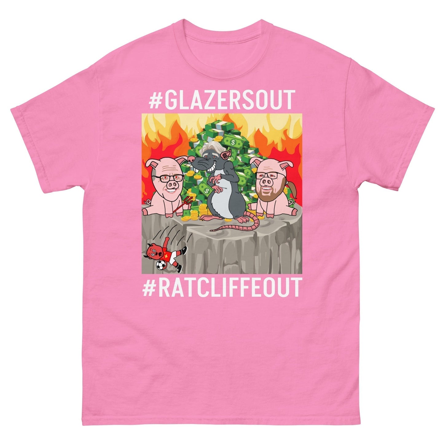 Manchester United Ratcliffe Out, Glazers Out T-shirt, White Letters, #GlazersOut #RatcliffeOut Next Cult Brand Football, GlazersOut, Manchester United, RatcliffeOut