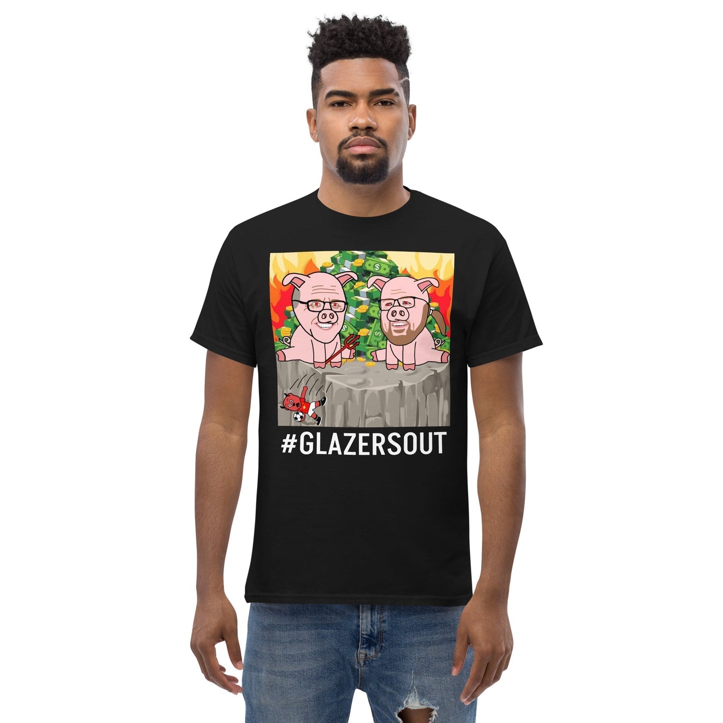 Glazers Out Manchester United T-shirt, White Letters, #GlazersOut Next Cult Brand Football, GlazersOut, Manchester United