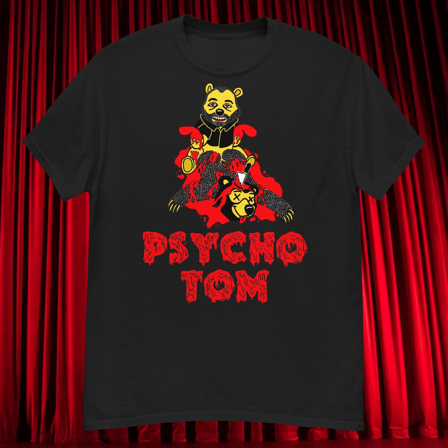Psycho Tom Segura T-shirt, Tom Segura Shirt, Your Moms House Podcast Shirt, YMH Podcast Shirt, Your Moms House, 2 Bears 1 Cave Shirt, 2B1C Shirt Black T-shirts 2 Bears 1 Cave Podcasts Stand-up Comedy Tom Segura YMH Next Cult Brand
